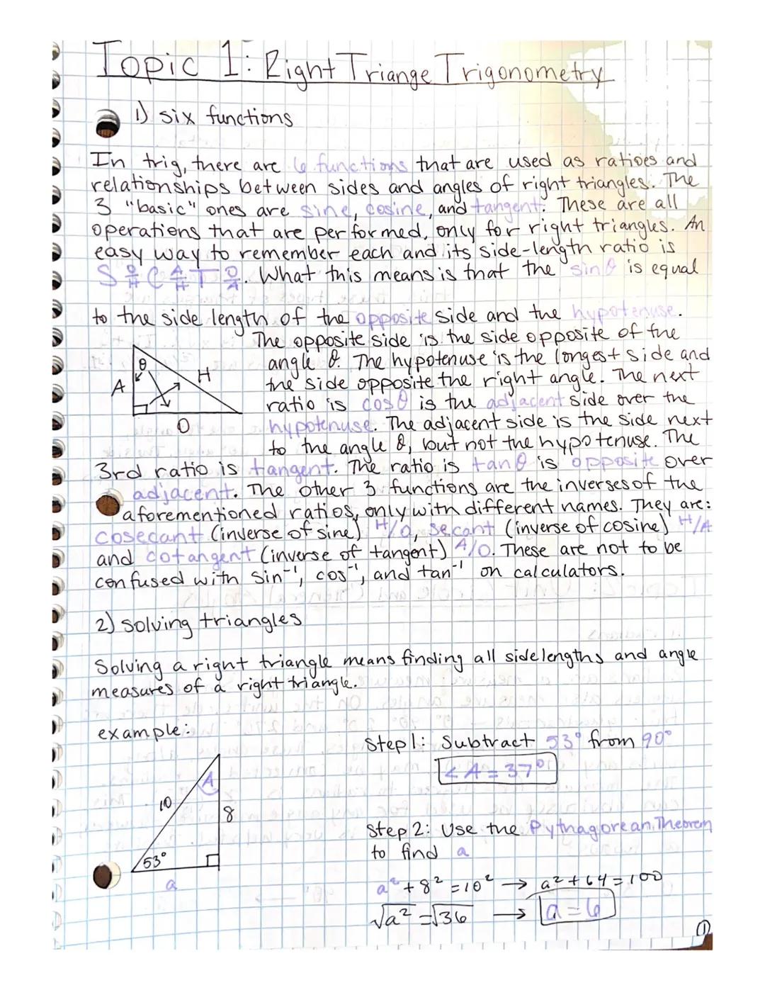 
<h2 id="righttriangletrigonometryformulas">Right Triangle Trigonometry Formulas</h2>
<p>In trigonometry, there are six functions that are u