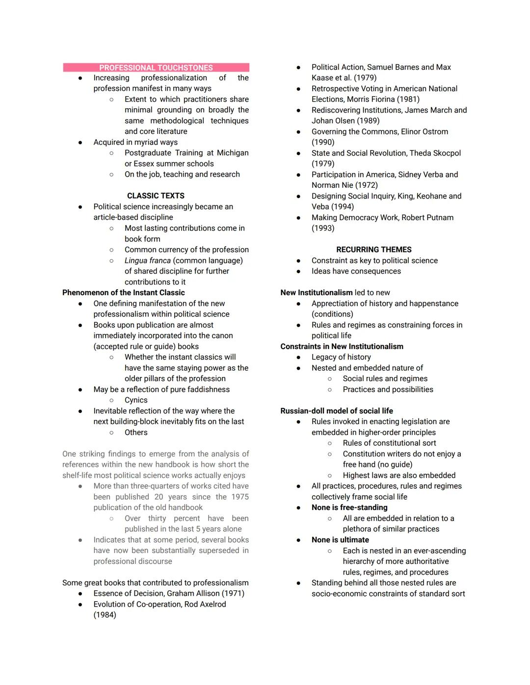 POL3211: POLITICAL SCIENCE AS A PROFESSION
ROBERT E. GOODIN & HANS-DIETER KLINGEMANN: A NEW HANDBOOK OF POLITICAL SCIENCE (1996)
Assoc. Prof