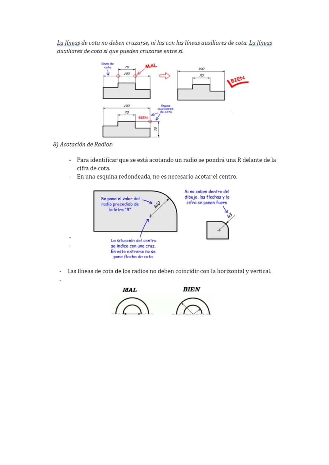 6. Acotación.

➡ACOTAR:

Indicar las medidas reales (en mm) de un 1
I objeto sobre el dibujo, de modo que su!
interpretación sea sencilla, p