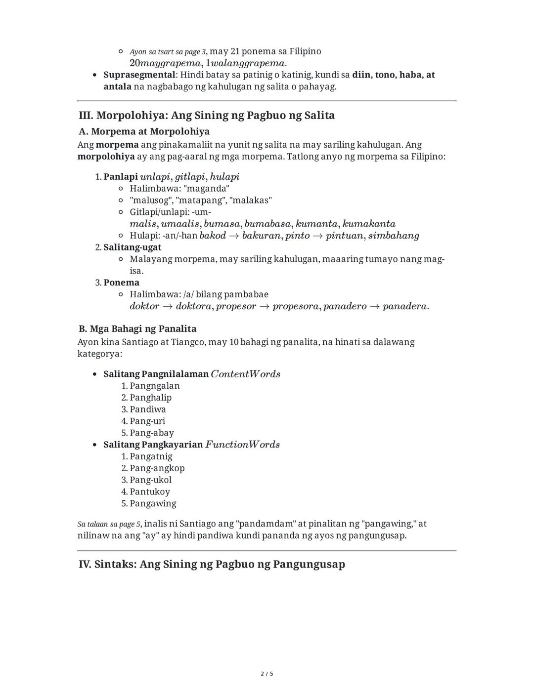 GRAMAR at LINGGWISTIKS: Isang Malalimang Pagsusuri sa
Kalikasan at Anyo ng Wikang Filipino
I. Panimula: Kakayahang Komunikatibo at Linggwist