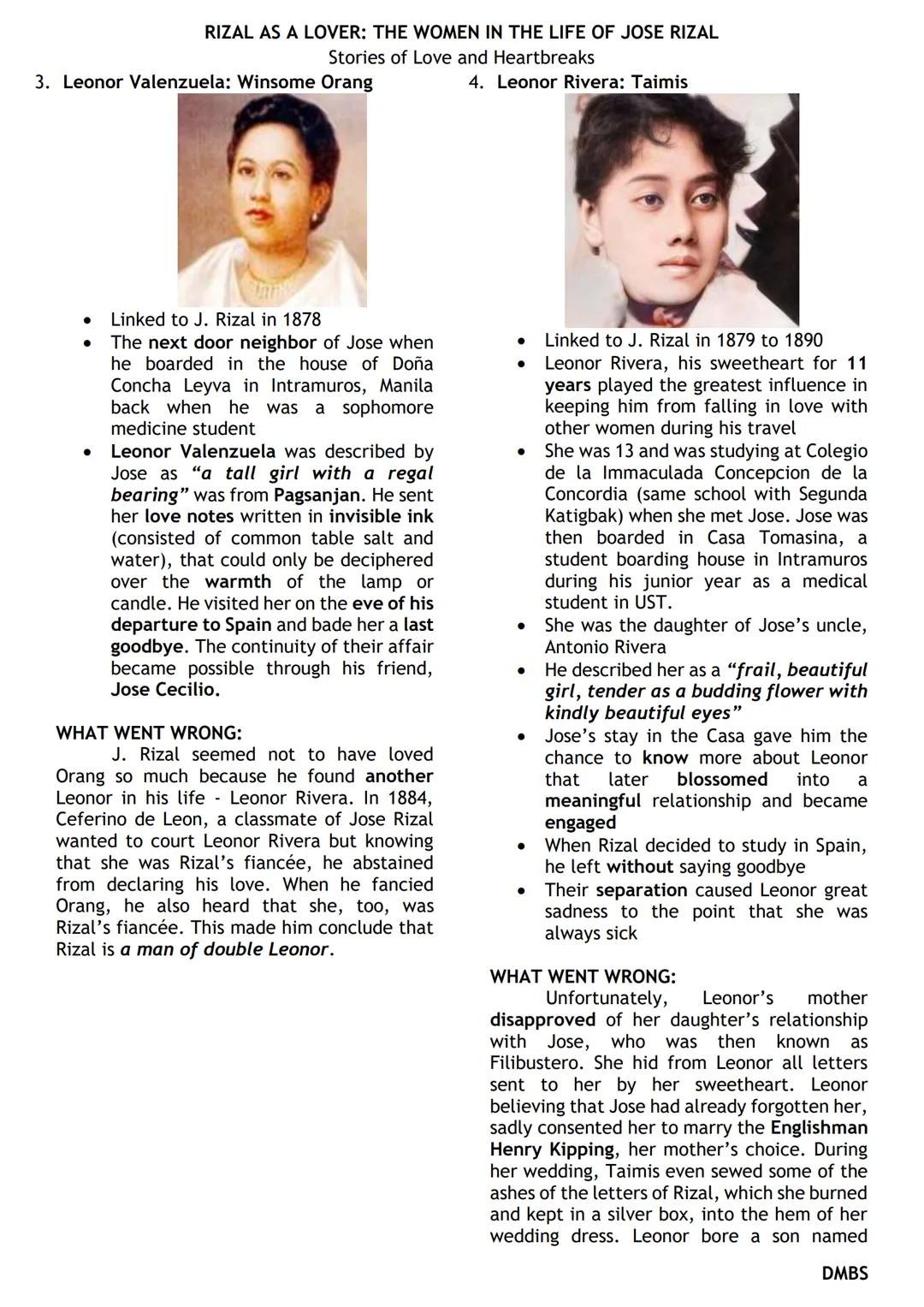 # RIZAL AS A LOVER: THE WOMEN IN THE LIFE OF JOSE RIZAL
Stories of Love and Heartbreaks

1. Segunda Katigbak y Solis: Miss K

- Linked to J.