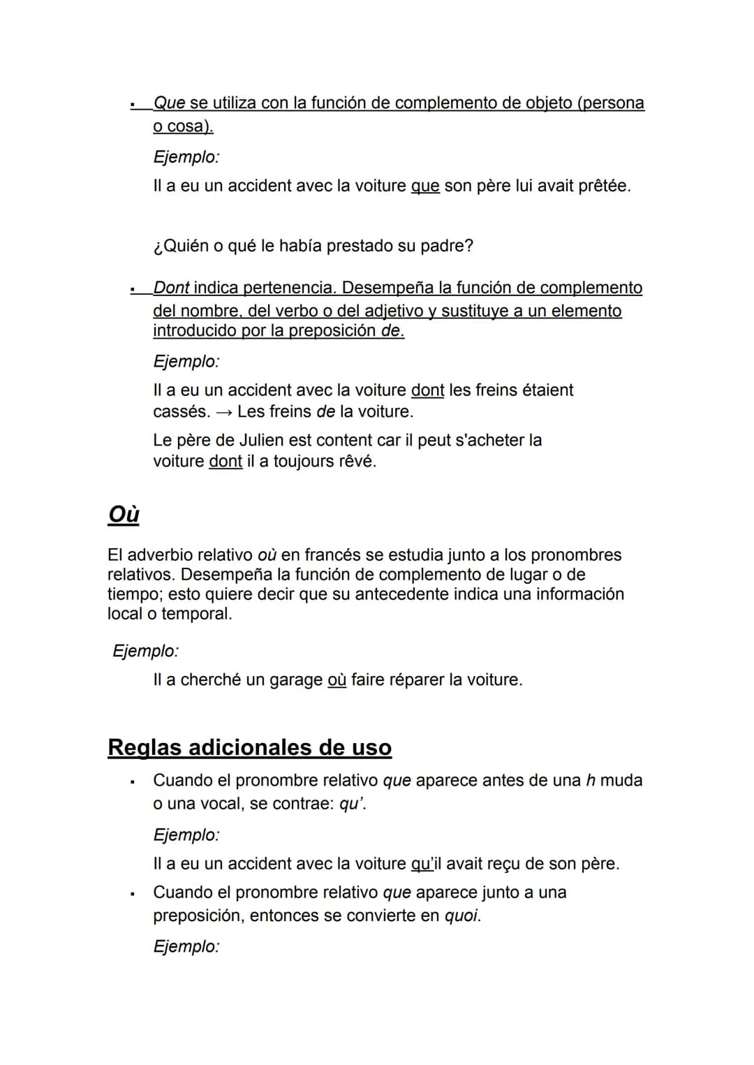 # LOS PRONOMBRES RELATIVOS

Los pronombres relativos introducen las oraciones de relativo, es
decir, oraciones subordinadas que aportan info