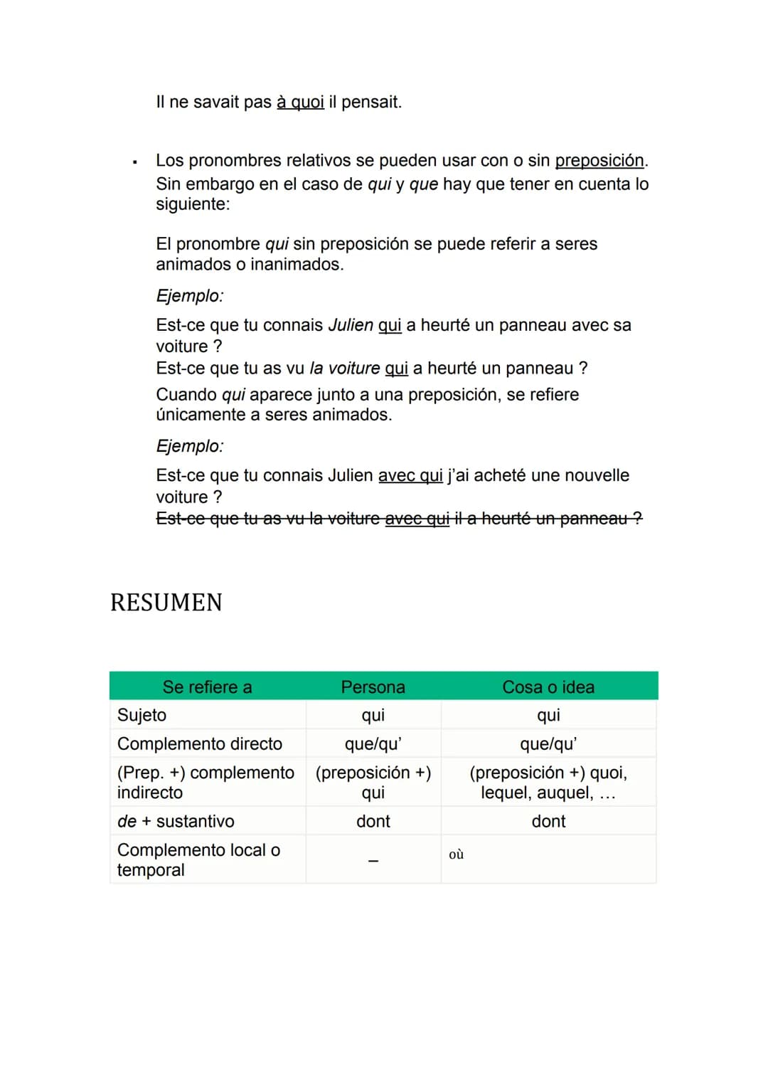 # LOS PRONOMBRES RELATIVOS

Los pronombres relativos introducen las oraciones de relativo, es
decir, oraciones subordinadas que aportan info
