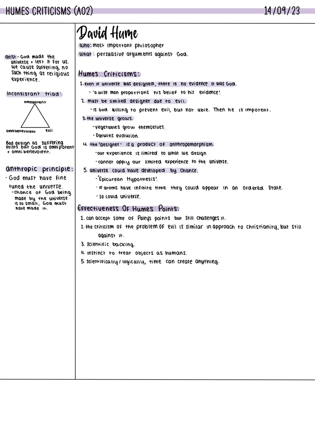 # The Design Argument

WILLIAM PALEY AQA A-level Religious Studies 7062. A-level exams June 2018 onwards, Version 1.2 5 June 2019

# 3 Subje
