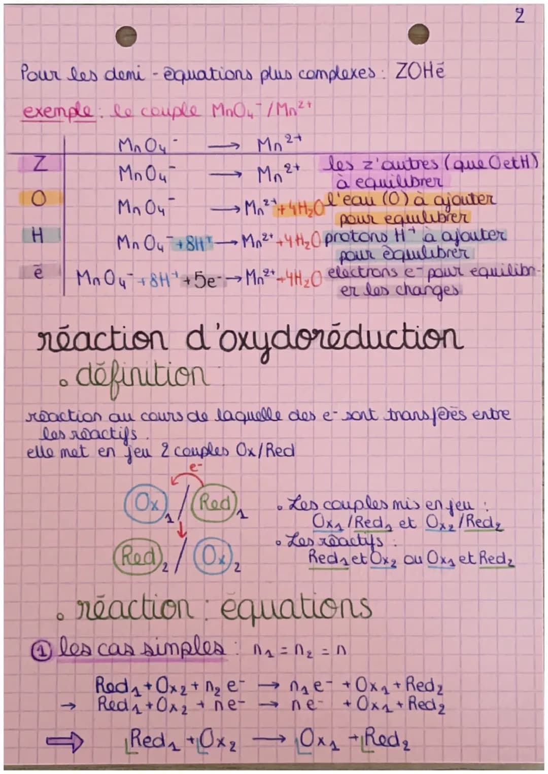 # chapitre 12

réaction d'oxydorěduction

oxydant et réducteur :

Ox.

←

Red.

un oxydant caple un électron un réducteur cède un électron

