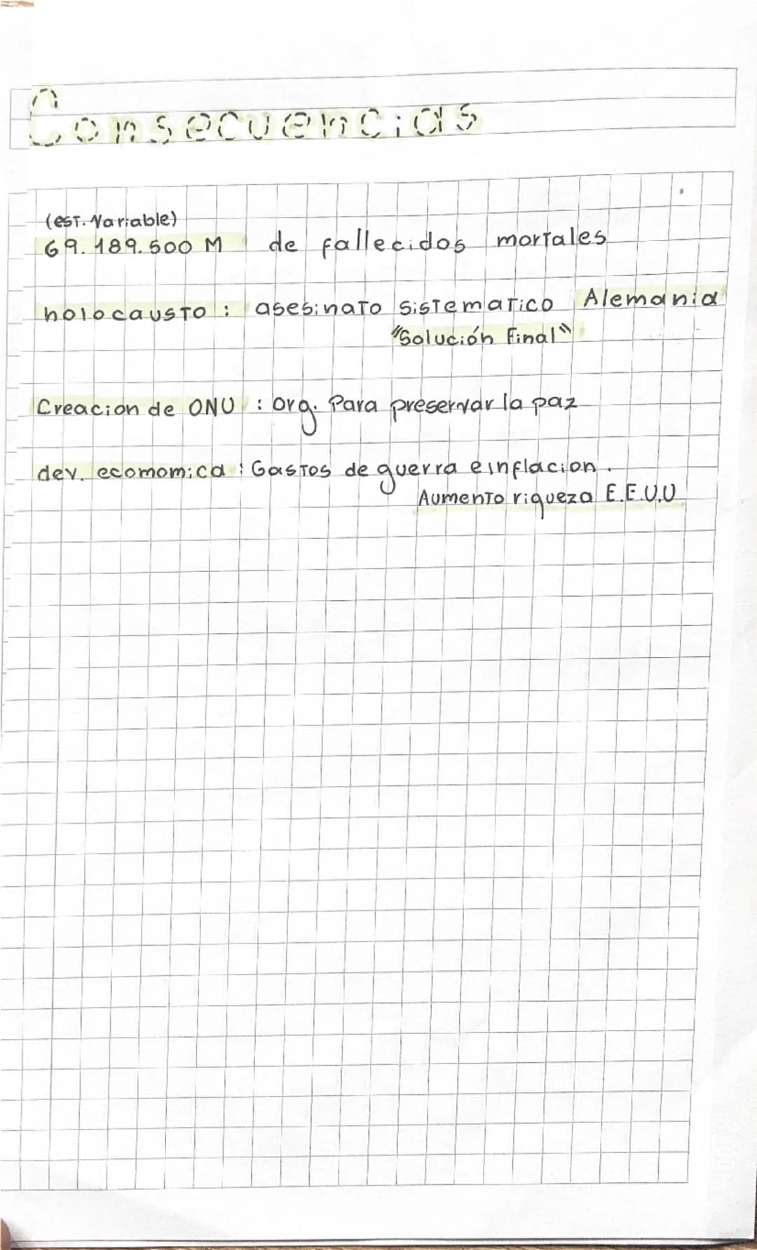Causas / antecedentes

* Ineficiencia Soc. 1931 Japón inv. Manchuria
1933 Alem. inv. la soc. naci.
aciones unidas. 1939 Alem. inv. Austria

