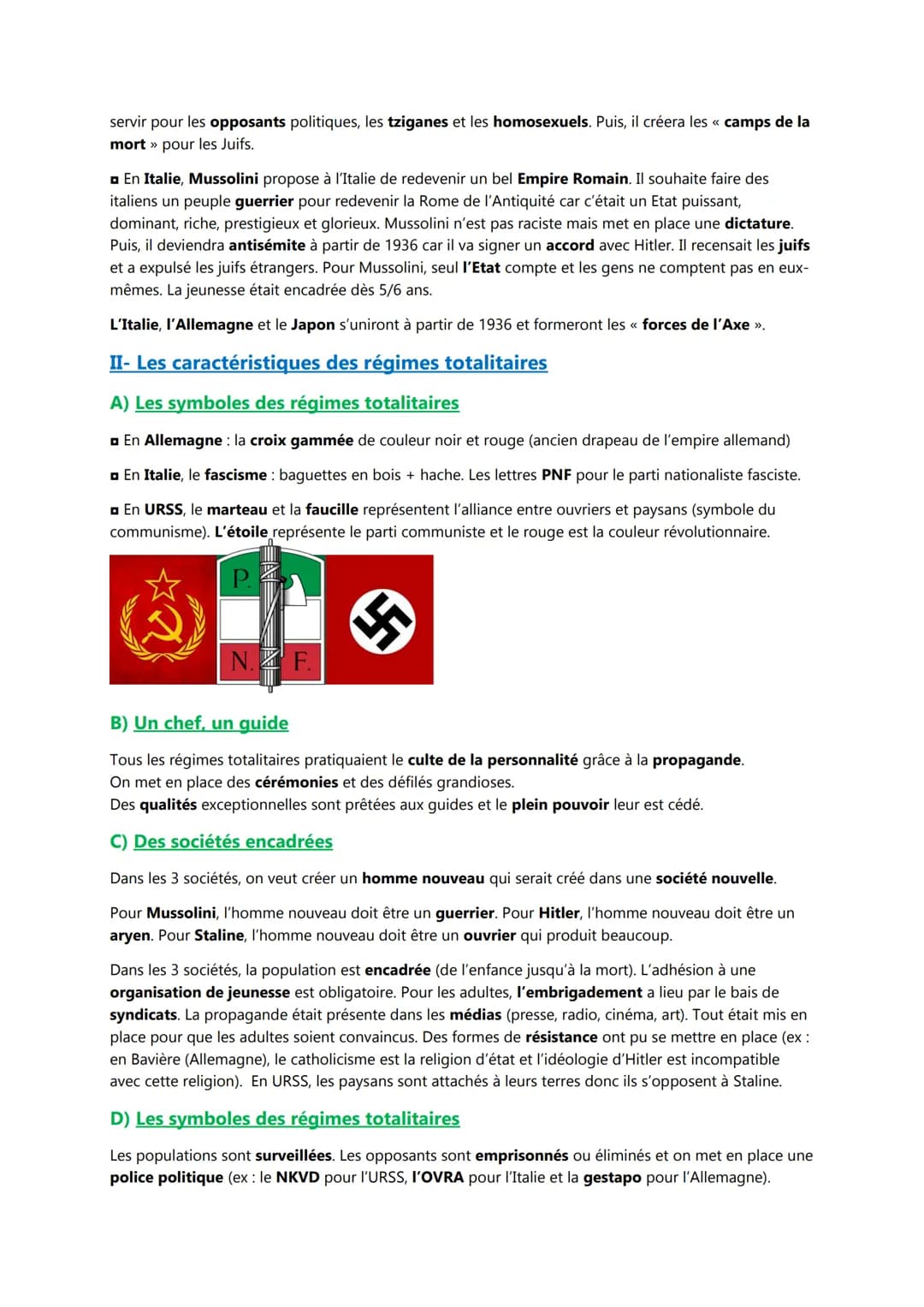 Chapitre II

Les régimes totalitaires

Introduction

La crise de 1929 a permis la mise en place de régimes totalitaires en Europe: Stalinism