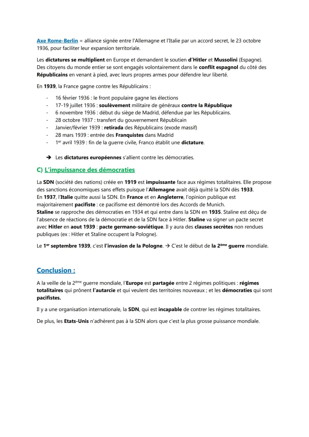 Chapitre II

Les régimes totalitaires

Introduction

La crise de 1929 a permis la mise en place de régimes totalitaires en Europe: Stalinism