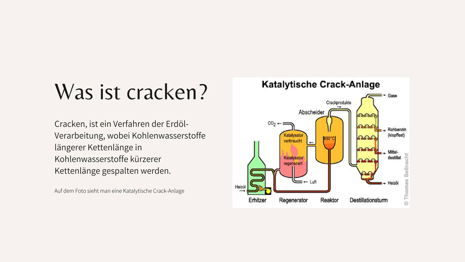 # Das

# Cracken von Erdölen

Leah Blatt, Sara Ganser Inhalt

Was ist cracken?

Katalytisches cracken

Warum crackt man erdöl

Erste mal gec