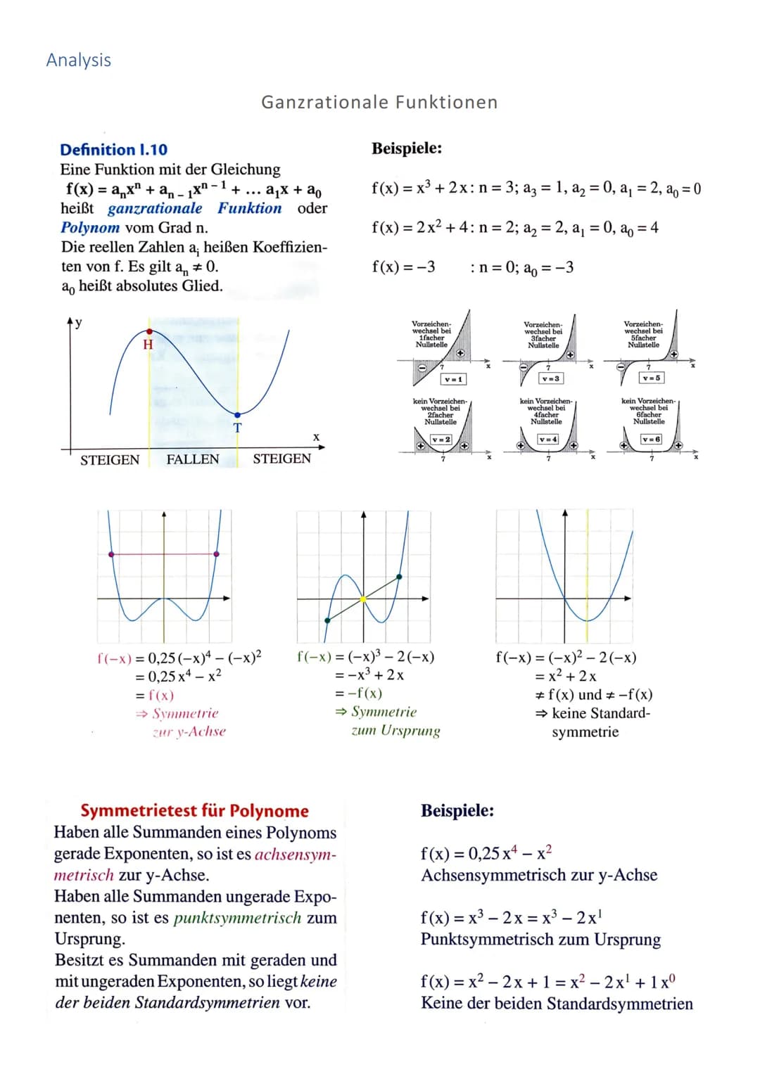 Analysis

Ganzrationale Funktionen

Definition 1.10
Eine Funktion mit der Gleichung
f(x) = $a_nx^n + a_{n-1}x^{n-1} + ... a_1x + a_0$
heißt 