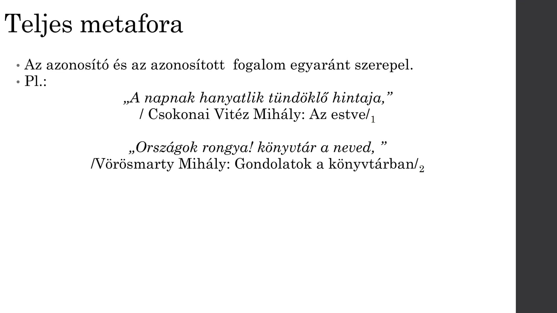 # Szóképek és
alakzatok
Készítette: Fófai Laura # Metafora

*   Két fogalom, tulajdonság tartalmi-hangulati hasonlóságán alakuló
szókép.
*  