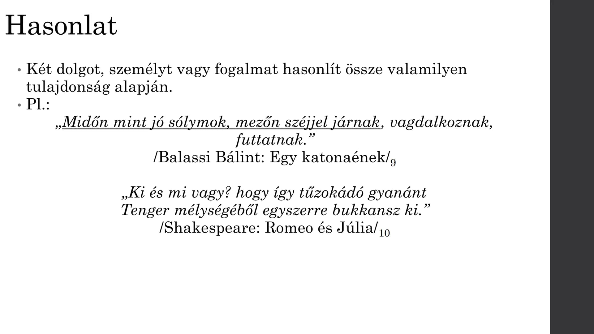 # Szóképek és
alakzatok
Készítette: Fófai Laura # Metafora

*   Két fogalom, tulajdonság tartalmi-hangulati hasonlóságán alakuló
szókép.
*  