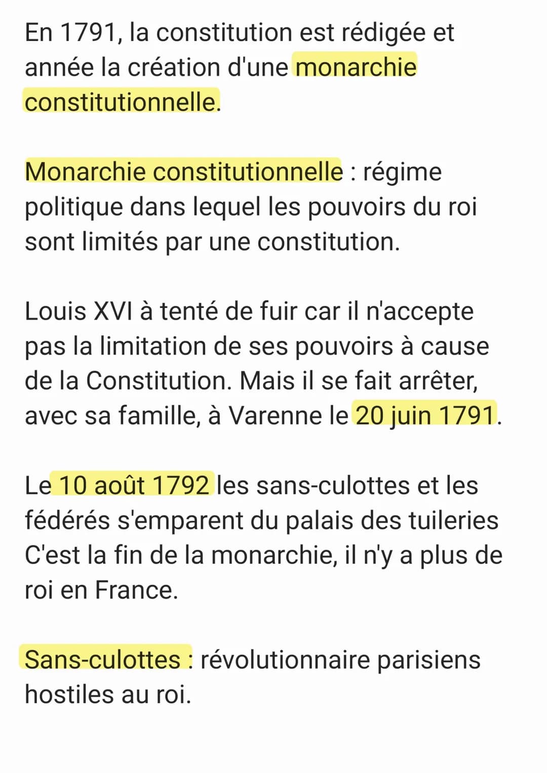 Jusqu'à 1791 : monarchie absolue

1791-1792: monarchie constitutionnelle

1792-1799: République

1799-1804: consulat

1804-1814: empire

Au 