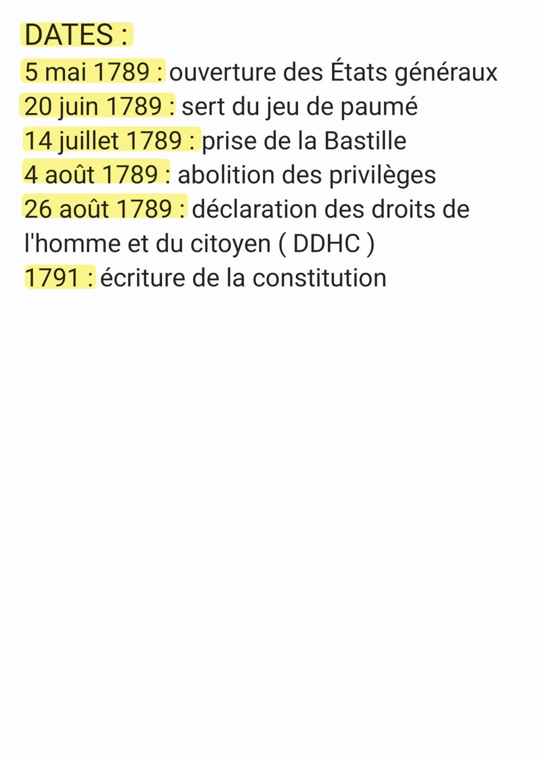 Jusqu'à 1791 : monarchie absolue

1791-1792: monarchie constitutionnelle

1792-1799: République

1799-1804: consulat

1804-1814: empire

Au 