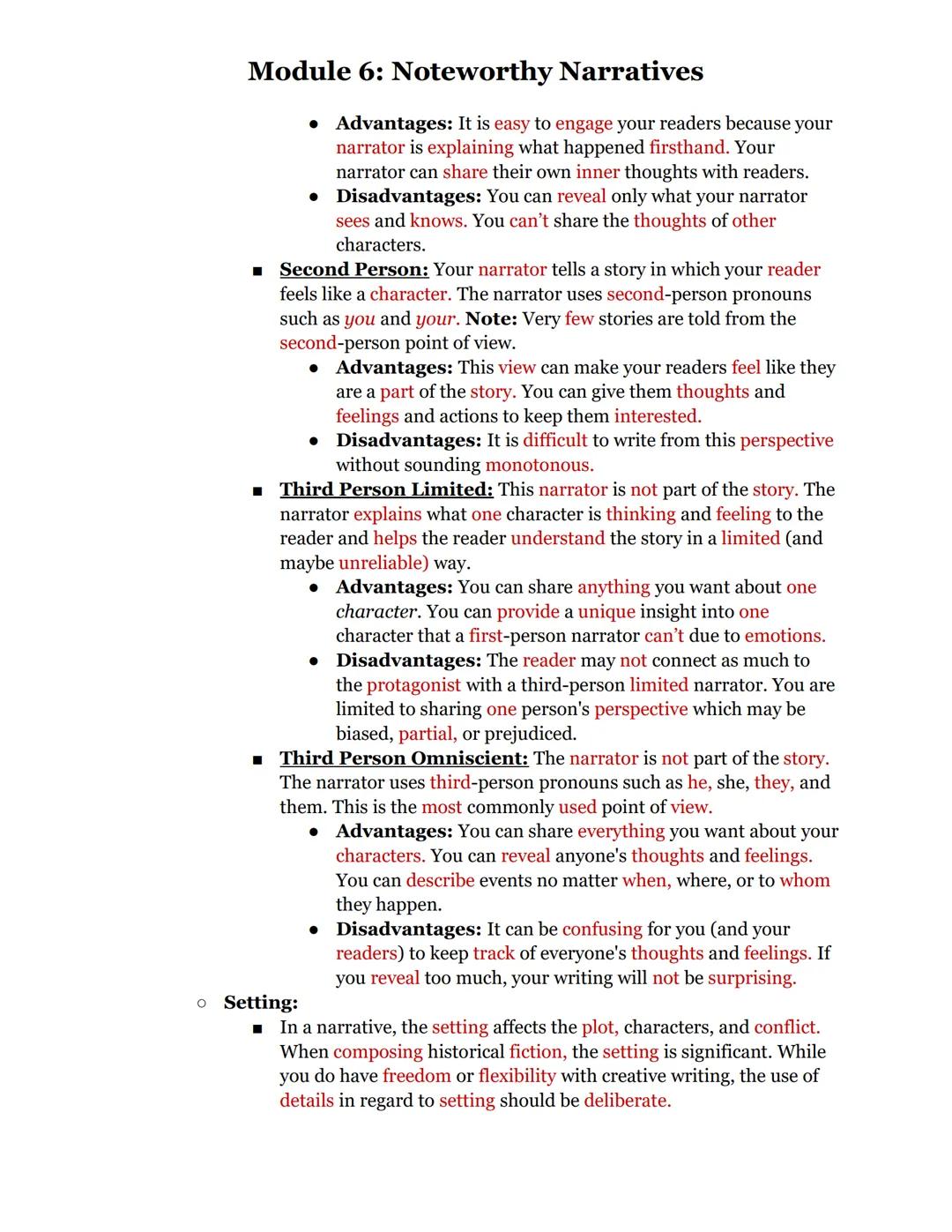 # Module 6: Noteworthy Narratives

06.01: Establishing a Narrative

• Fiction has a way of bringing history to life. Where textbooks leave o