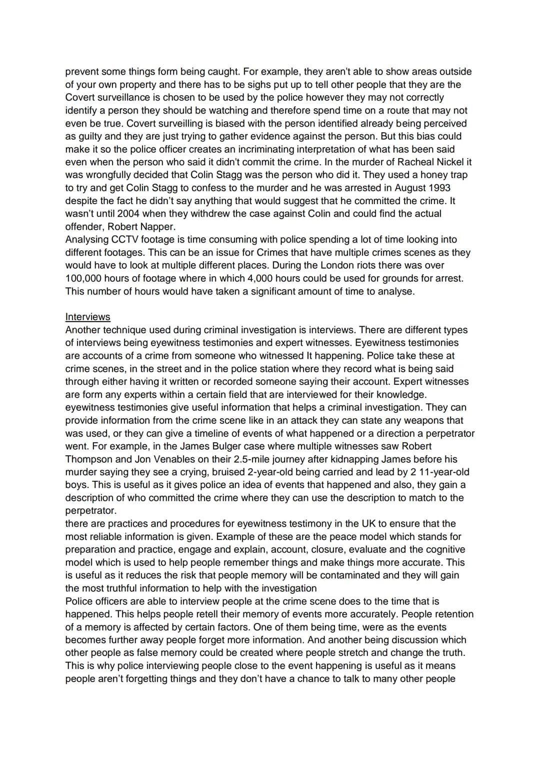 # Unit 3: AC1.2: Asses the usefulness of investigative Techniques in criminal
investigations.

Forensics

Forensics is a technique in which 
