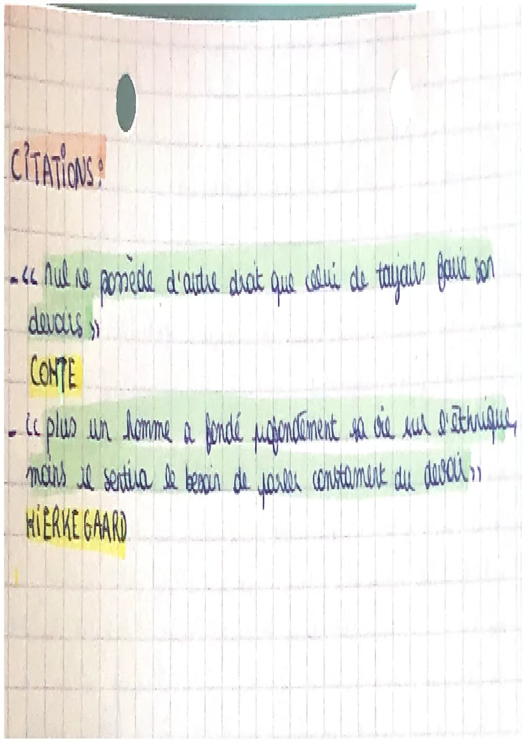 # LE DEVOIR

le devoir = il se distingue de la nécessité cad qu'on n'est pas
obligé de suivre cette idée. On considère qu'il faut le faire
p