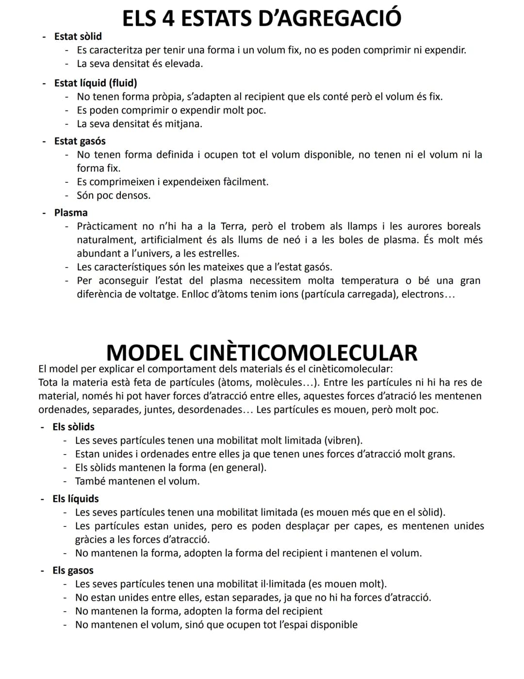 # ELS 4 ESTATS D'AGREGACIÓ

- Estat sòlid
  - Es caracteritza per tenir una forma i un volum fix, no es poden comprimir ni expendir.
  - La 