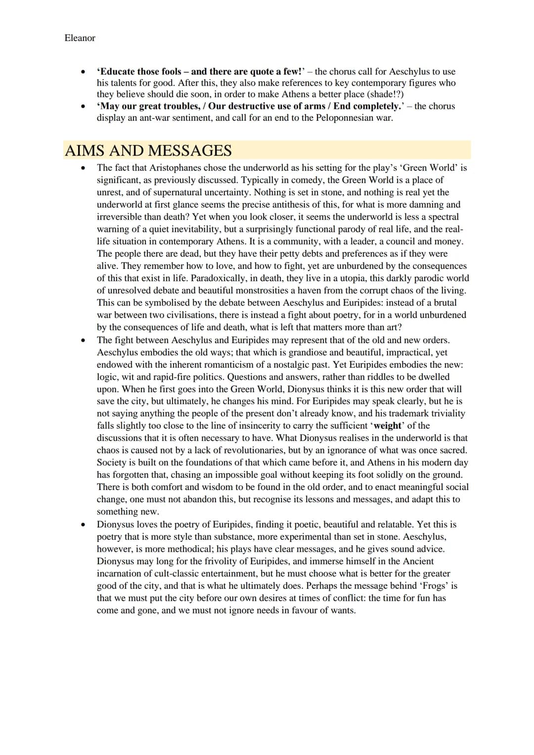 
<h2>Context</h2>
<p><strong>Aristophanes</strong> was an Athenian comic playwright active during the 4th century BC, known for his dramatic