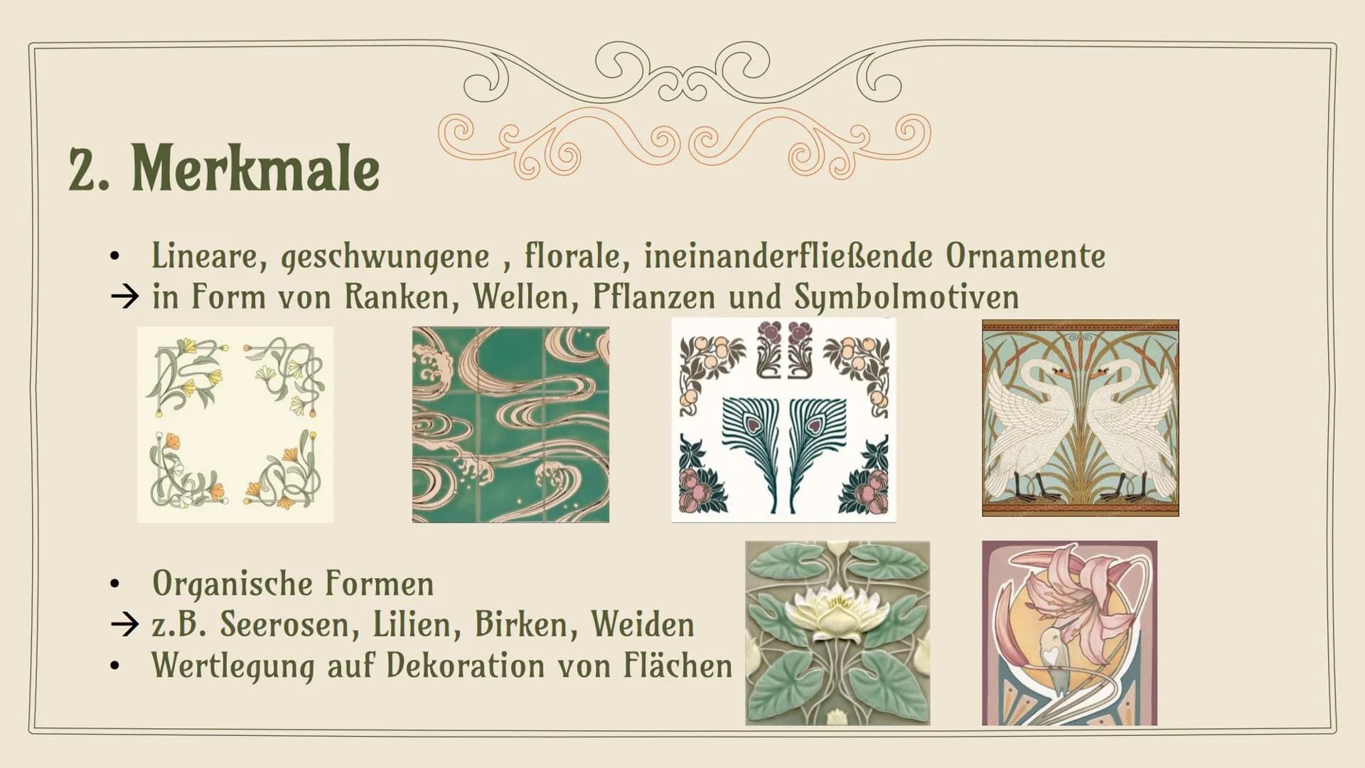 # JUGENDSTIL

## ART NOUVEAU

Trang Le Thi Minh 12b Kunst 2 # Gliederung

1. Entstehung
2. Merkmale
3. Architektur
4. Handwerk
5. Mode „Edwa