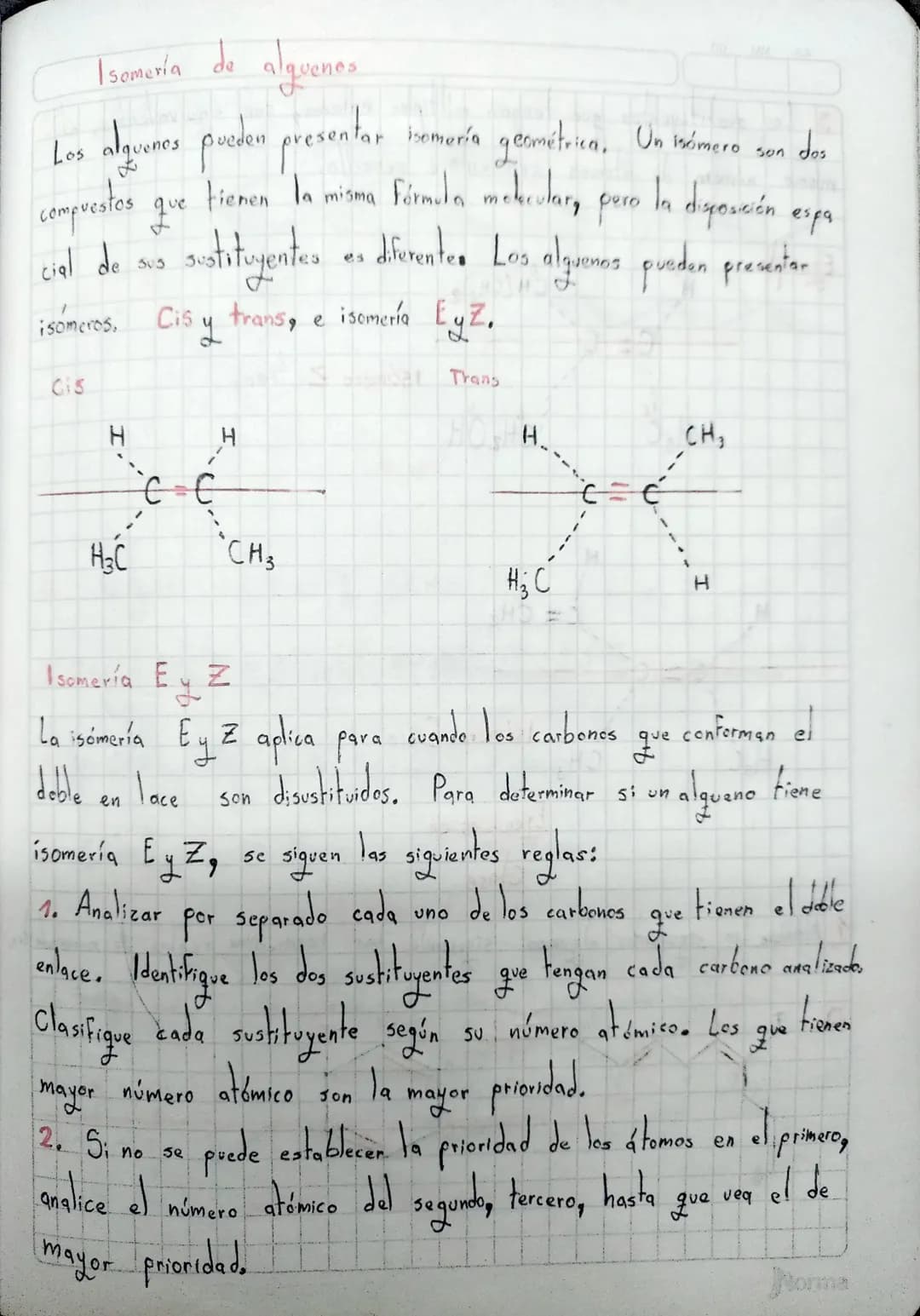# Isomería de alguenes

Los alguenes pueden presentar isemería geométrica. On nómero son dos
compuestos que tienen la misma fórmula mekcular