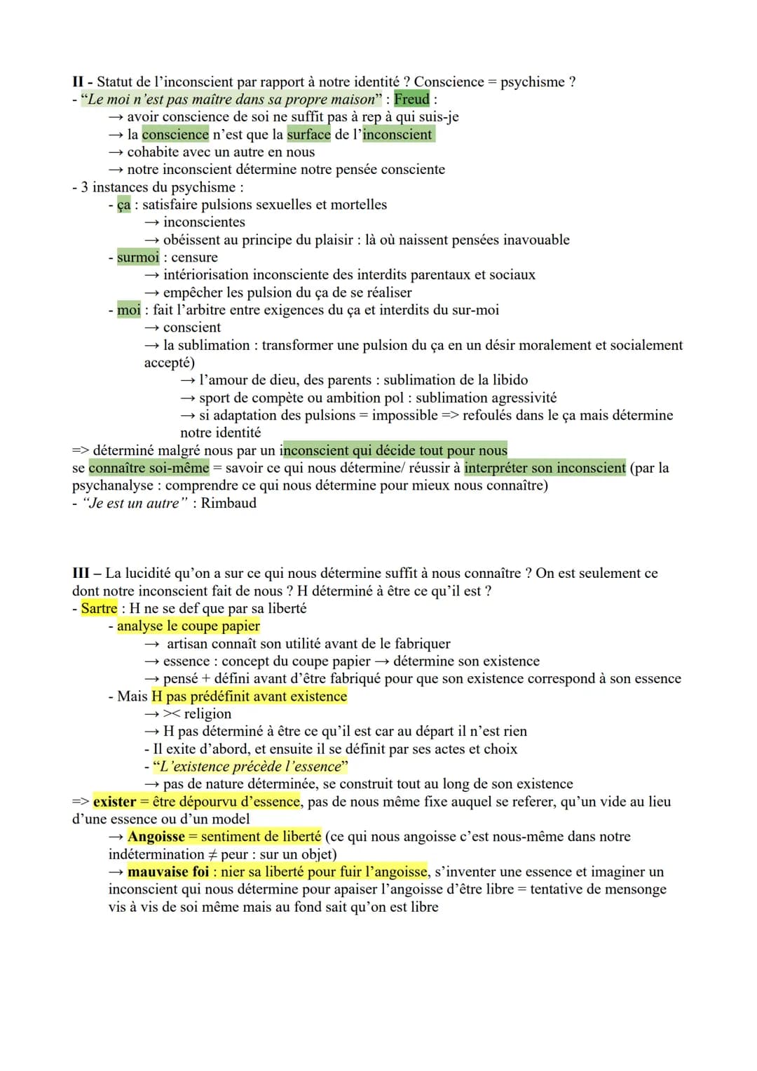 # La conscience et l'inconscient

Conscience: au sens psychologique: capacité de représentation de nous-même et du monde
extérieur prendre d