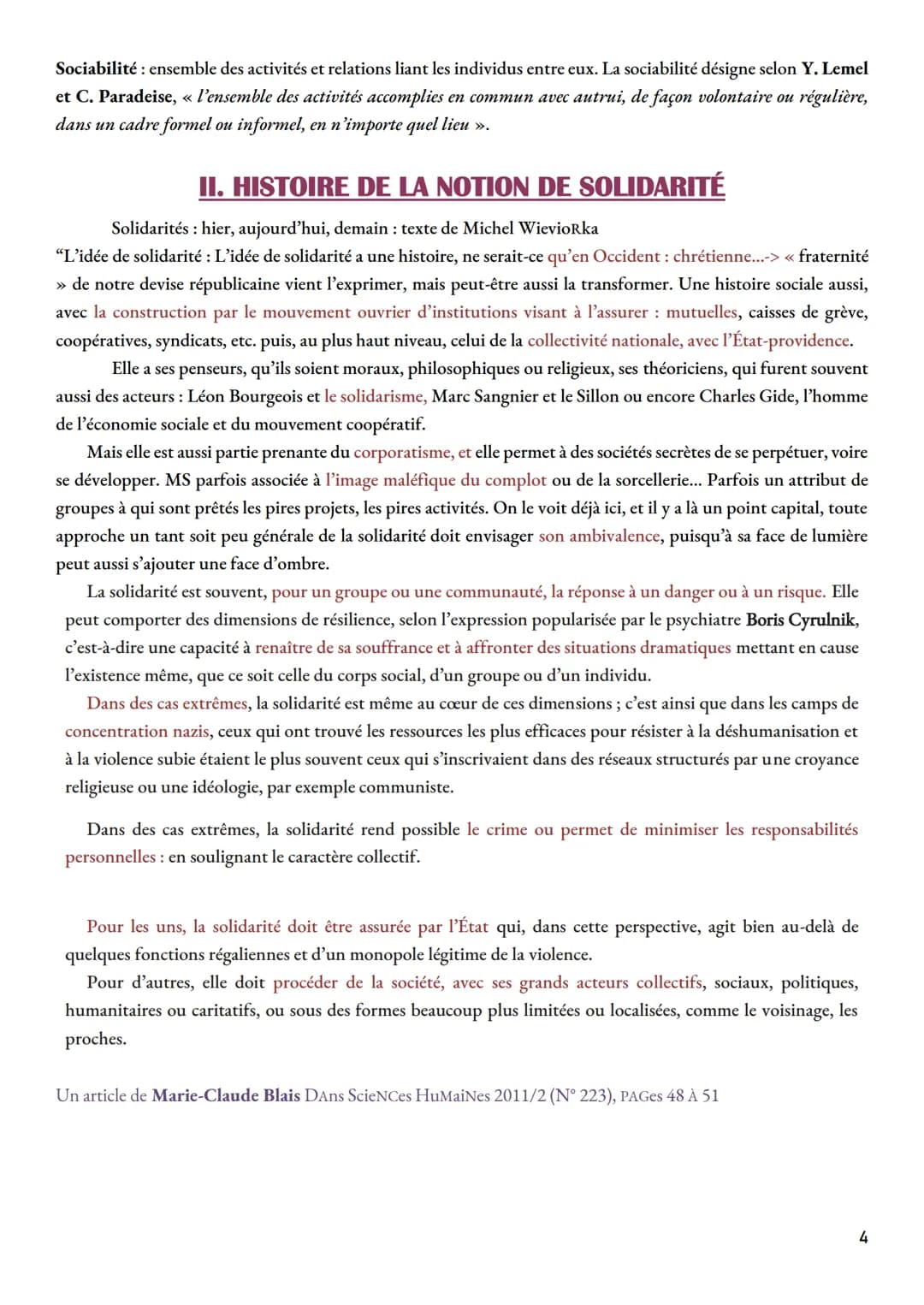 d'une << solidité» de fait. La solidarité entre personnes passe par une conscience commune beaucoup plus
subjective, un sentiment d'apparten