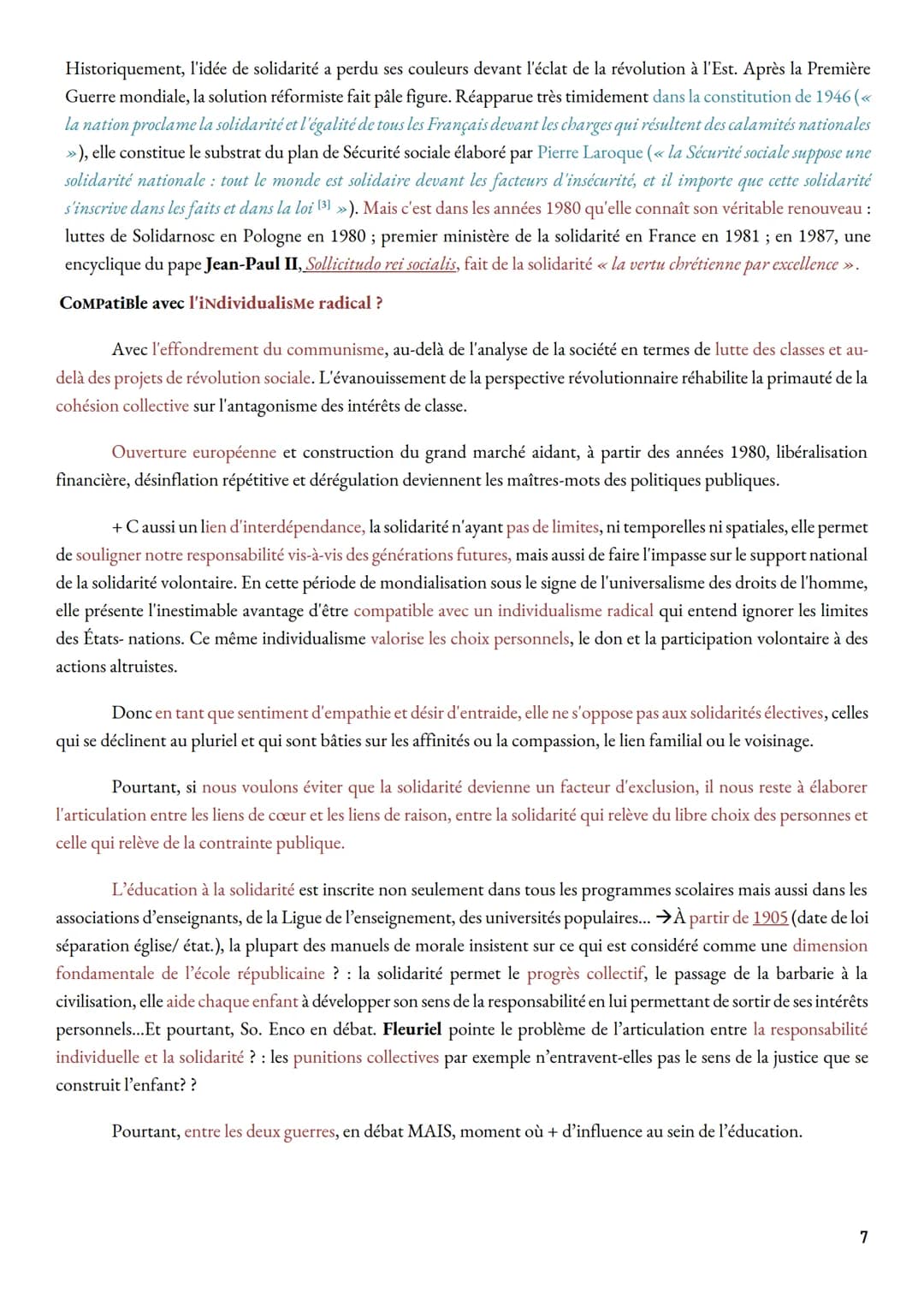 d'une << solidité» de fait. La solidarité entre personnes passe par une conscience commune beaucoup plus
subjective, un sentiment d'apparten