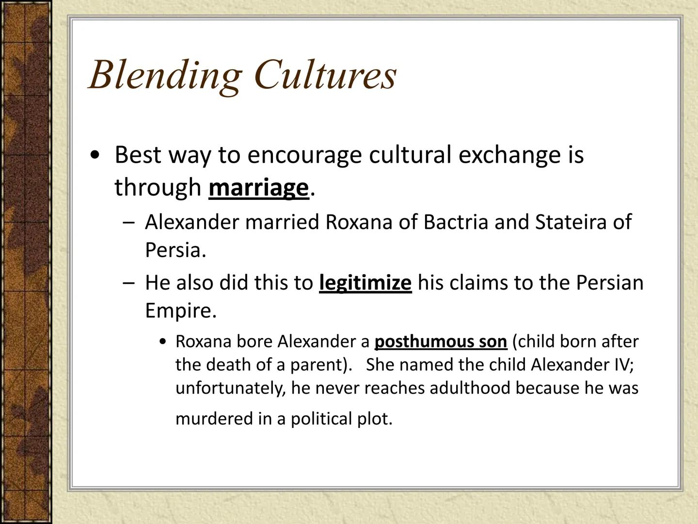 # Hellenistic Greece # Alexander's Empire on the year of his death

Alexandria

Major battle site
Route of Alexander
and his armies

City fo