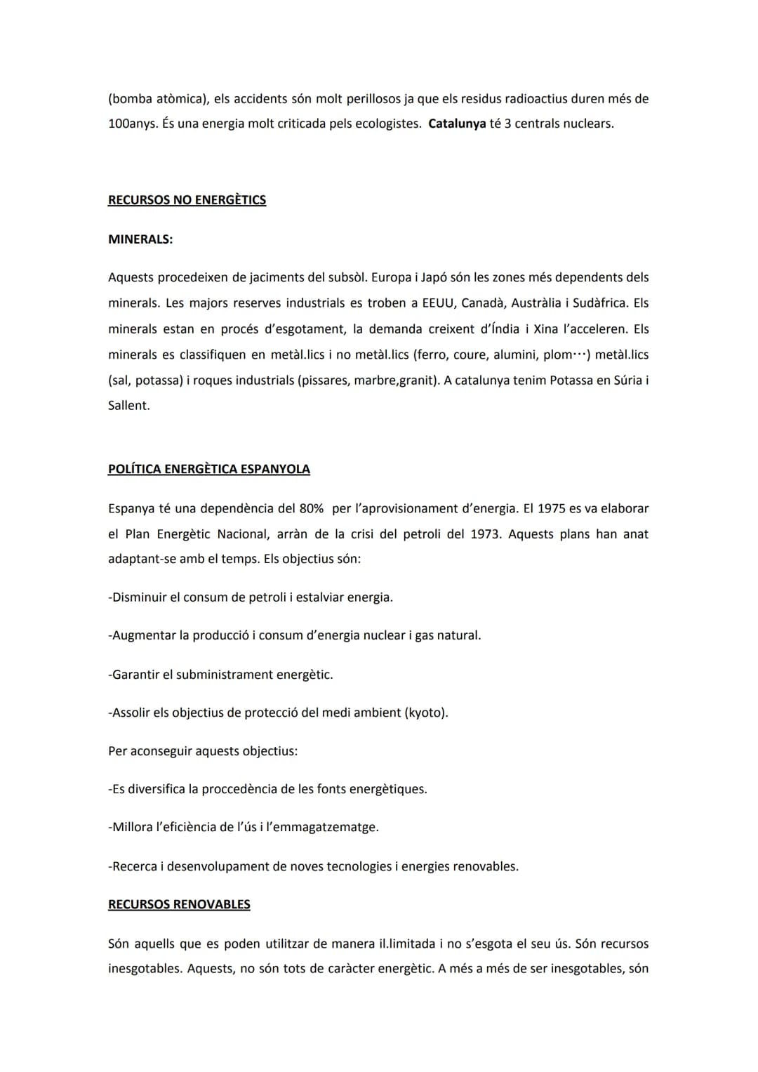 # EL MEDI I LA SOCIETAT

1. RECURSOS NATURALS

Concepte: Són tots aquells béns que la humanitat pot obtenir de la natura per tal de cobrir l