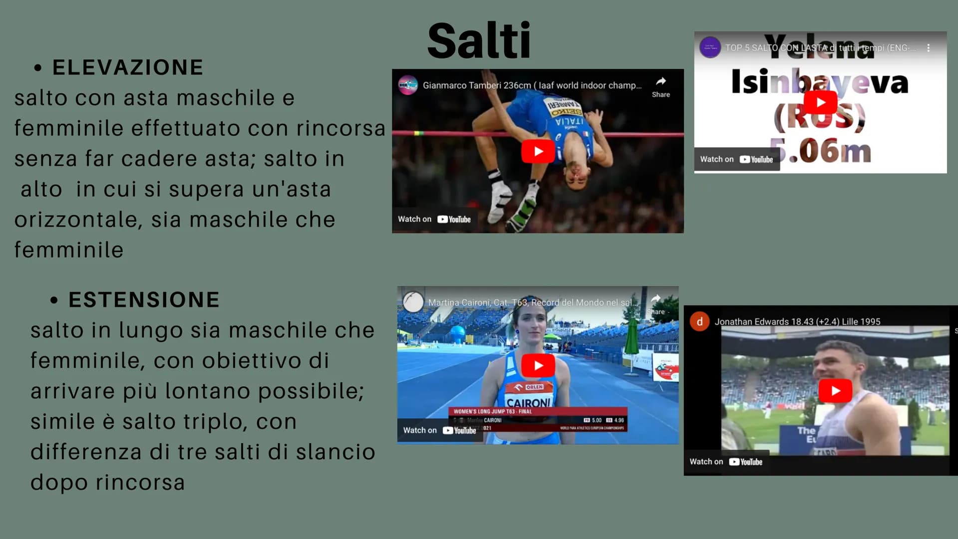 Atletica
Leggera # cos'è

L'ATLETICA LEGGERA È UN INSIEME
DI COMPETIZIONI SPORTIVE
PRESENTI NELLE OLIMPIADI SIN
DALLA PRIMA EDIZIONE E
RAGGR