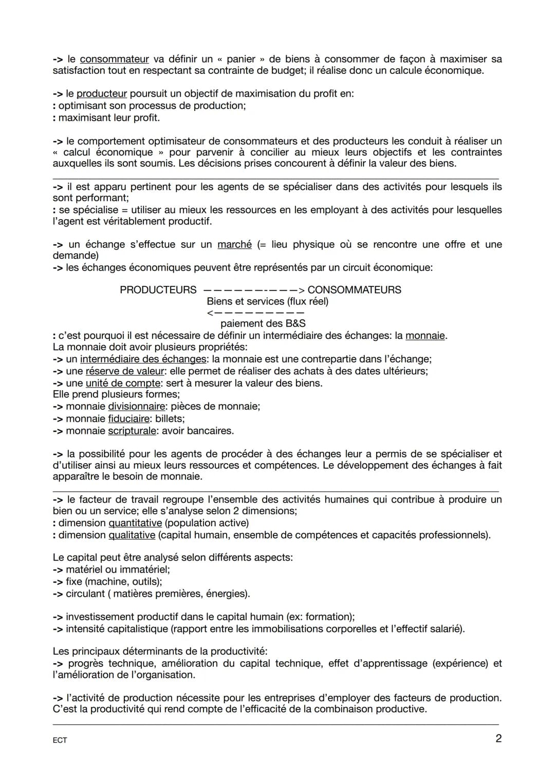 # ÉCONOMIE
Fiche révision générale
Programme 1ère

-> l'économie identifie des groupes d'individus ou d'organisations ayant des comportement