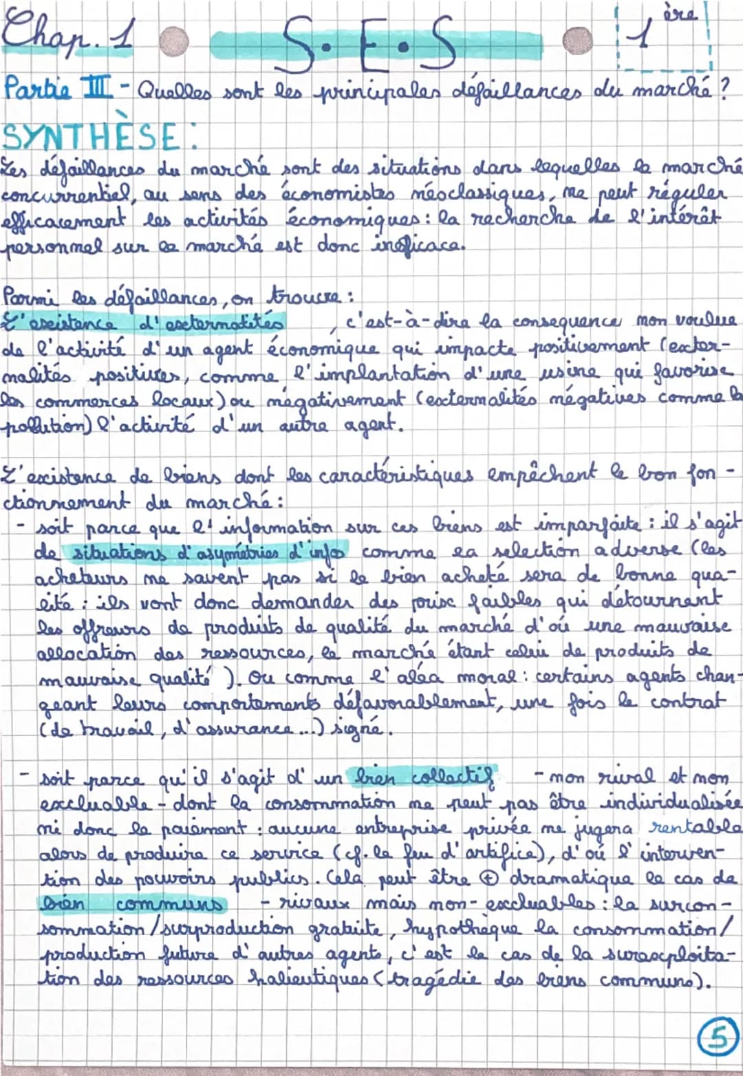 ere
1
Chap 1: Le Marché-S.E.S
④
PARTIE 1: Comment un marché concurrential fonctionne-t-is?
A-Qu'est-ce qu' en marché?

Le marché est une ins