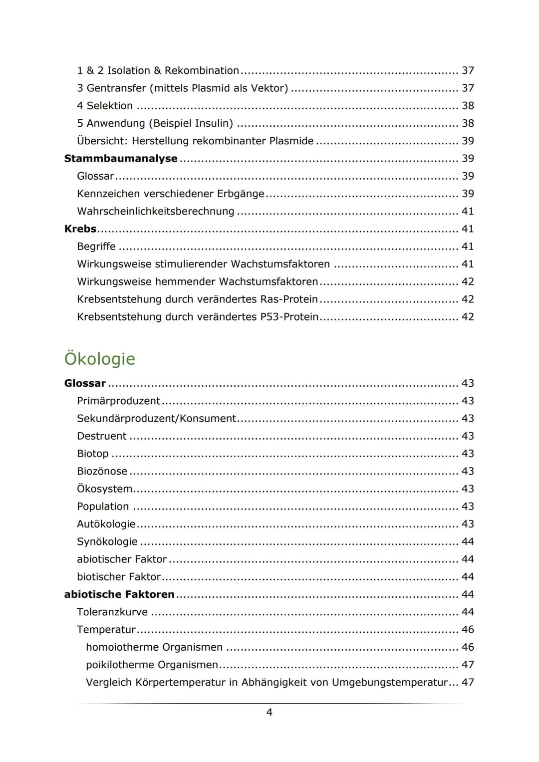 # Biologie

LK Abiturlernzettel 2022
von Sarah Gerber Inhaltsverzeichnis

Genetik

Vorwissen
9
Zellzyklus 9
Mitose 9
Meiose. 10
Enzyme 10
Au