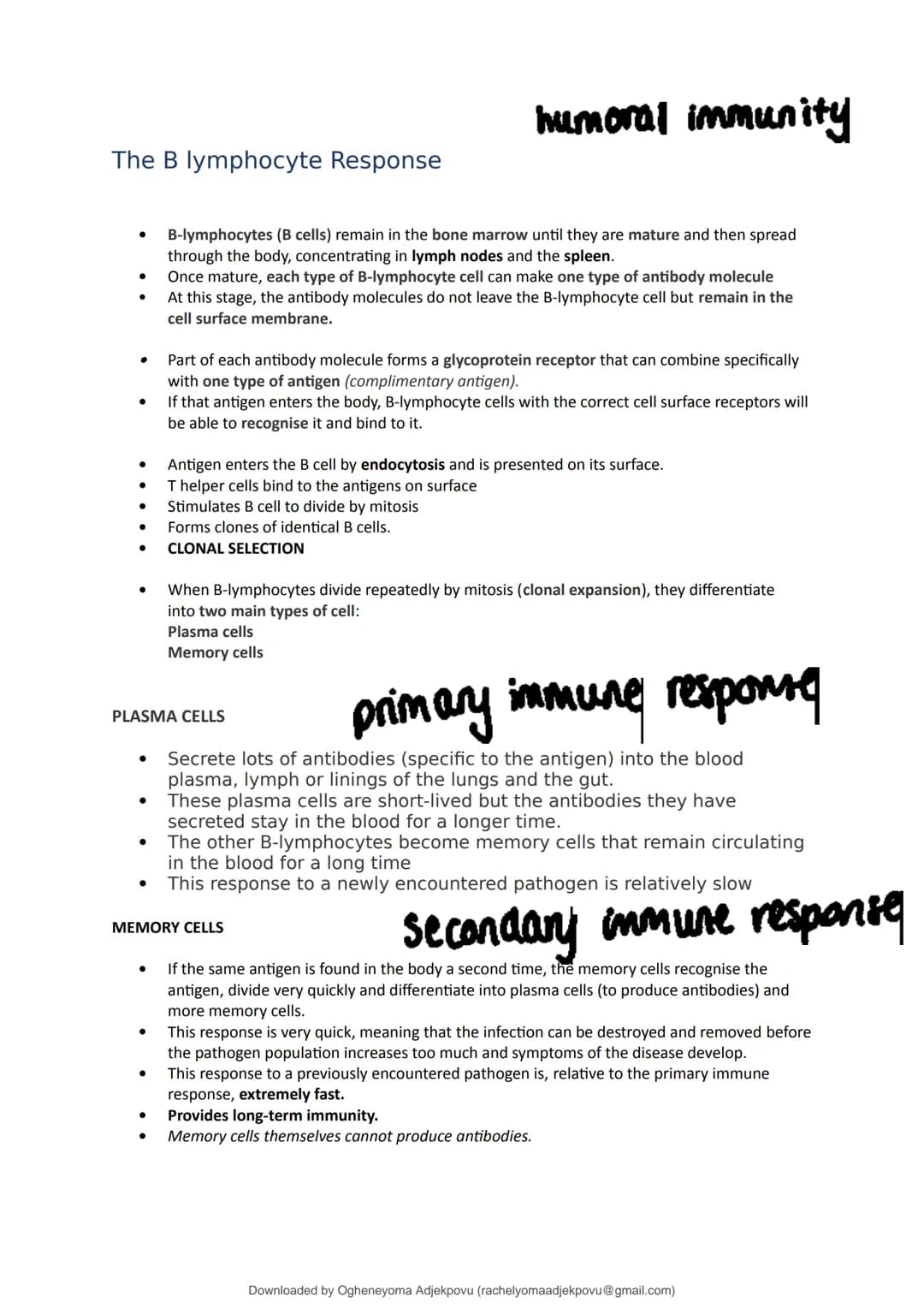 # StuDocu.com

Immunity Section 2.5 notes AS Biology

Biology A1 (Sixth Form (UK))

StuDocu is not sponsored or endorsed by any college or u