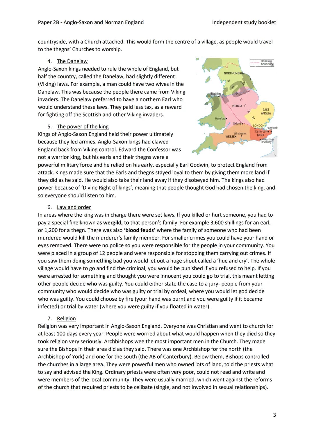 Paper 2B - Anglo-Saxon and Norman England

Independent study booklet

I-IS TEIVISSIT: VTIO DE RETUR CASTELLVM: AI HESLENGCEASTRA



Year 11 