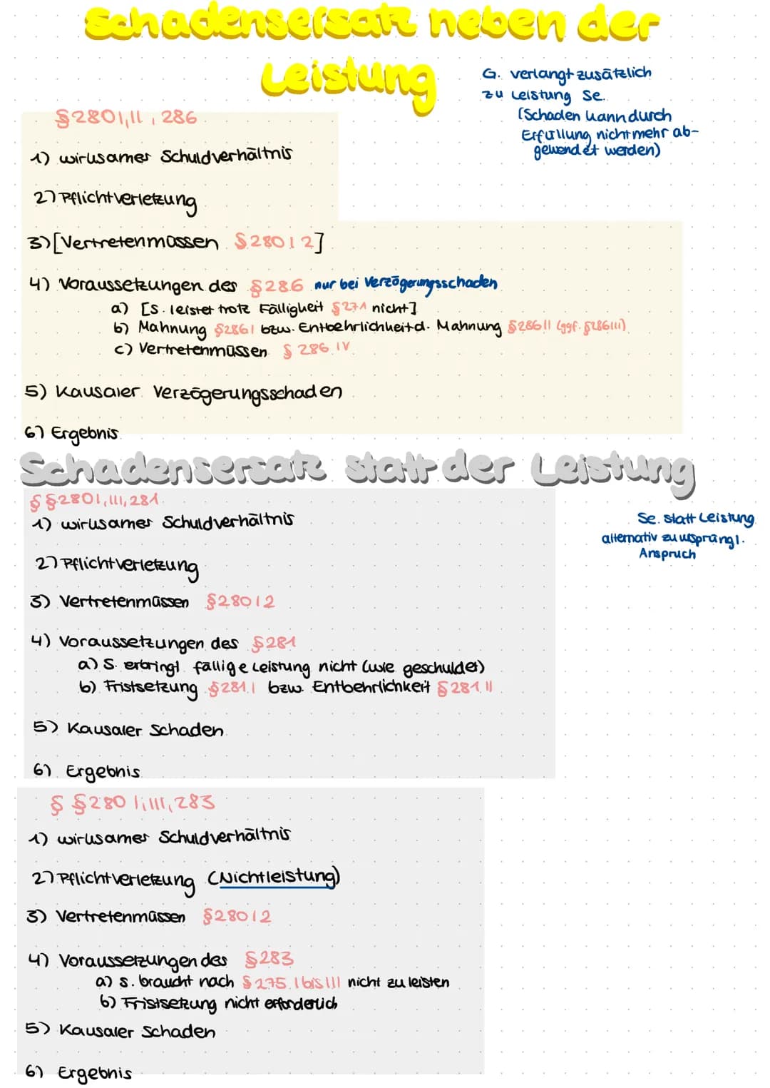 # Leistungspflichten

- Leistung erbringen

- rechtzeitig

-wie vereinbart

-heine Nebenpflichten verletzen

$\$242

- vollständig

}

anson