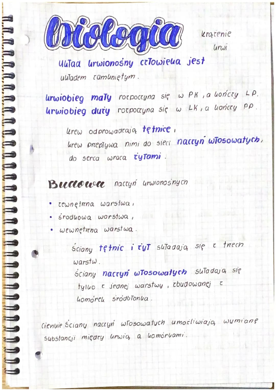Π.Π.
# biologia

krążenie
urwi

UuTaa Urwionośny człowieka jest
uuładem tamuniętym.

krwiobieg mały rozpoczyna się w PK, a kończy LP.
krwiob