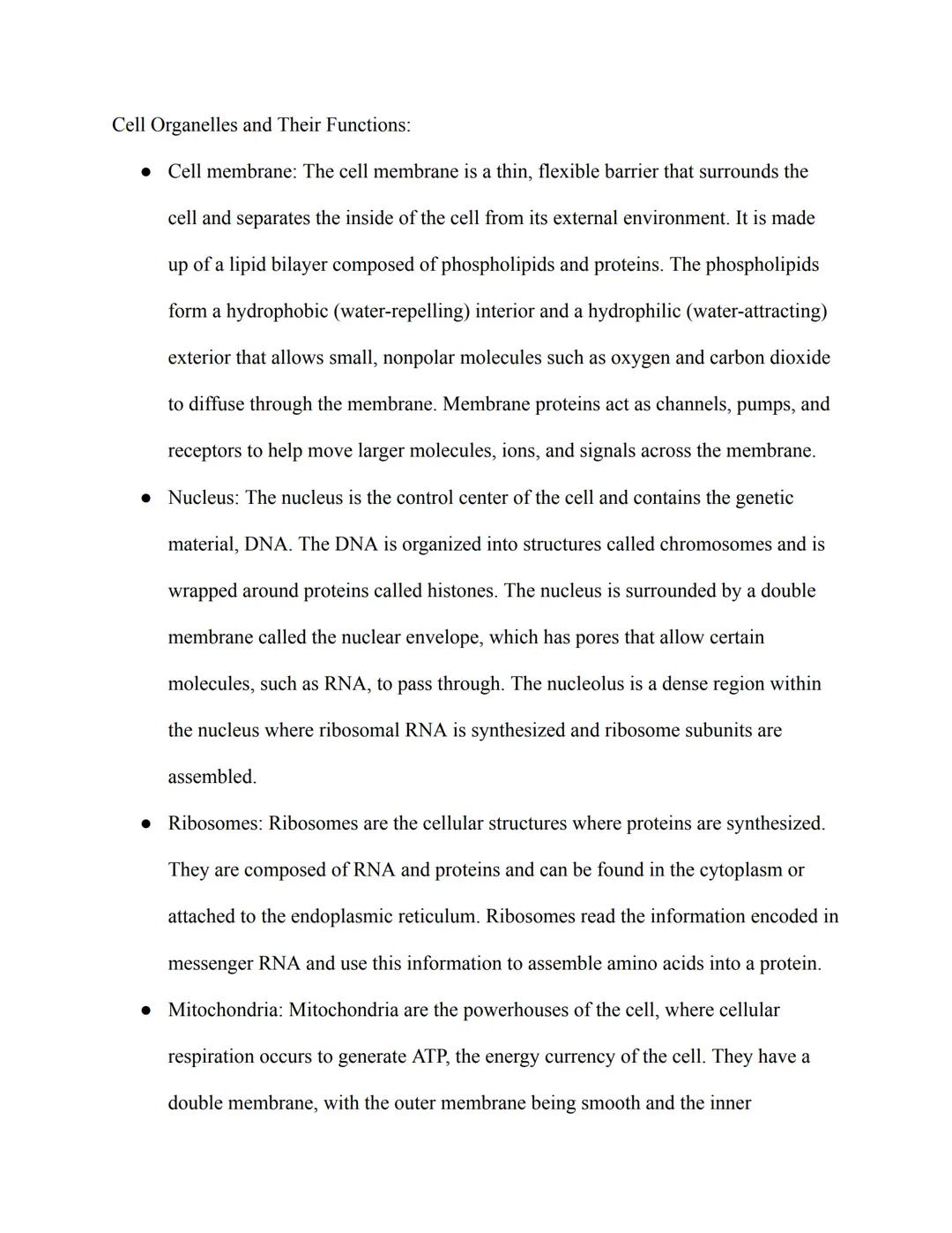 AP Biology Study Guide

III. Cell Structure and Function:

Prokaryotic and Eukaryotic Cells:

• Prokaryotic cells are unicellular organisms 