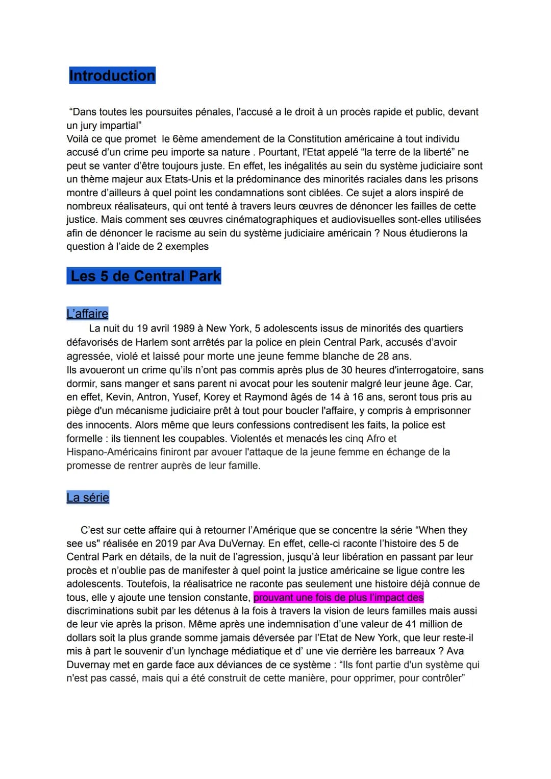 # Introduction

"Dans toutes les poursuites pénales, l'accusé a le droit à un procès rapide et public, devant
un jury impartial"

Voilà ce q