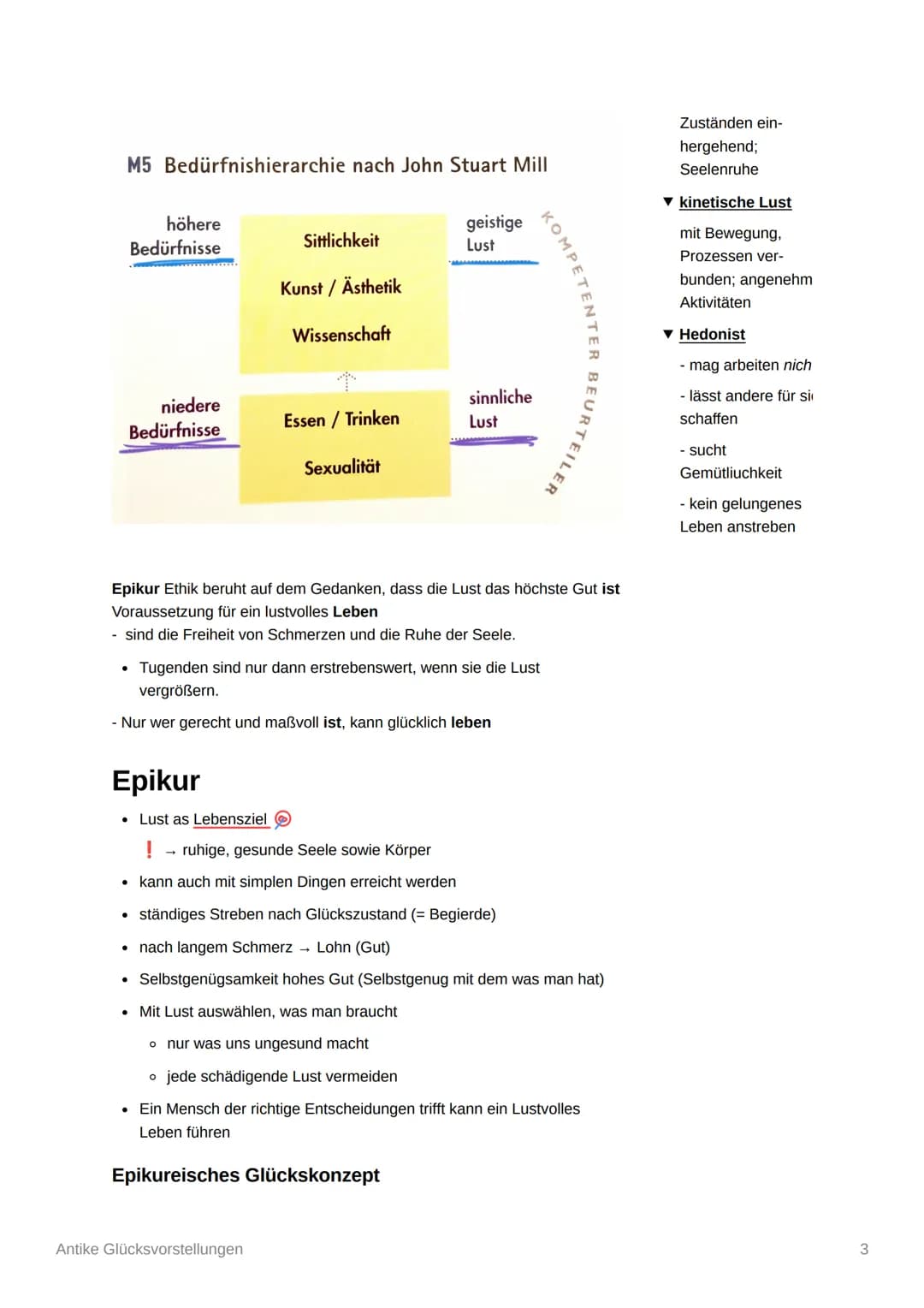 # Antike Glücksvorstellungen

*   suchen nach glücklichem Leben

▼ Stoa/Stoizismus
Vermeidung von
Schmerzen
*   Zenon

▼ Epikureismus
Mäßigu