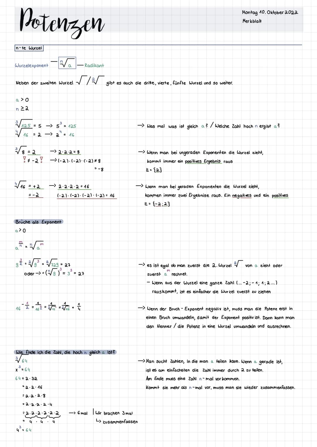 # Potenzen

Potenz
~
Basis-2 Exponent

Potenzen mit natürlichen Exponenten

natürliche Exponenten = 0, 1; 2; 3;...

$a^n = a \cdot a \cdot a