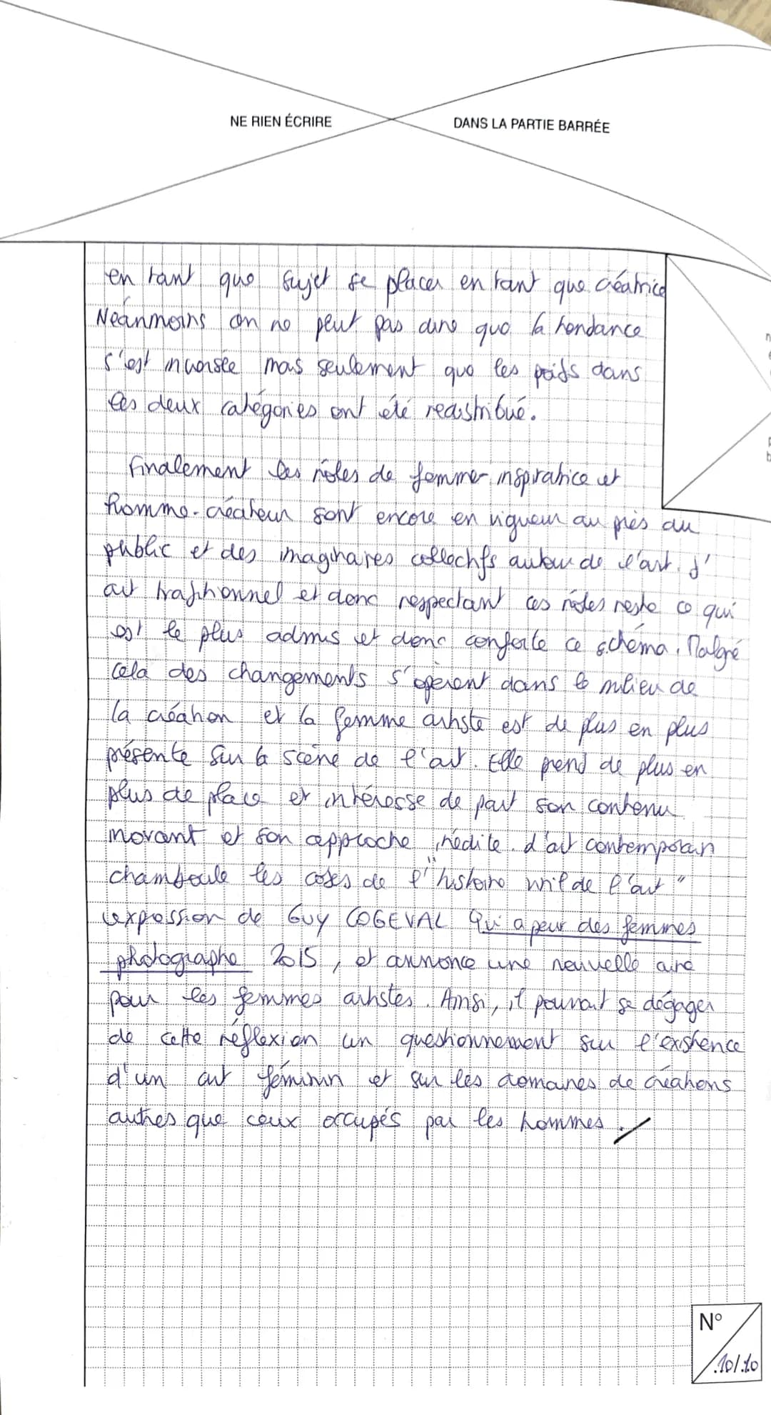 # NE RIEN ÉCRIRE

# DANS CE CADRE

Académie: Paiens

Examen ou Concours: Bac Blanc

Session:

Spécialité/option: Histoire des arts.

Epreuve