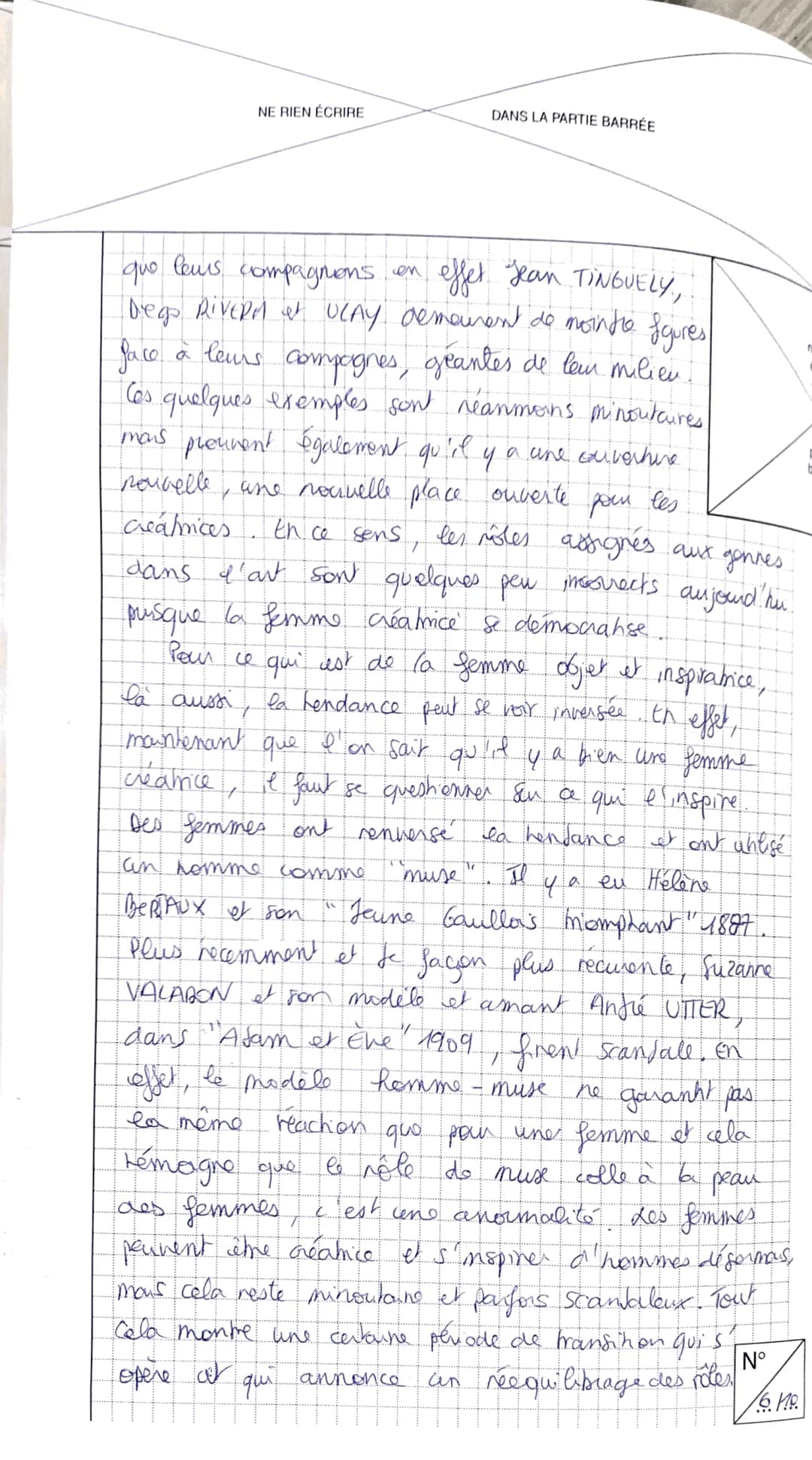 # NE RIEN ÉCRIRE

# DANS CE CADRE

Académie: Paiens

Examen ou Concours: Bac Blanc

Session:

Spécialité/option: Histoire des arts.

Epreuve
