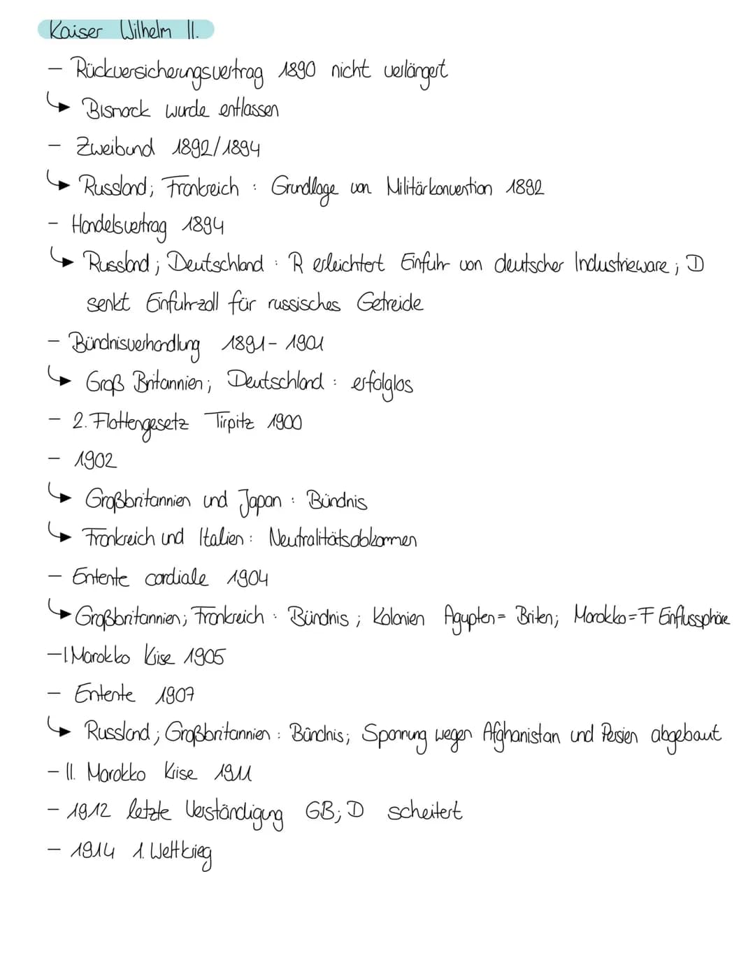 # Geschichte-Lernzettel

- Außenpolitik des deutschen Kaiserreichs
  - S. 312 M4

- Weltpolitik
  - S. 307-310

- Unterschied Politis Bismar