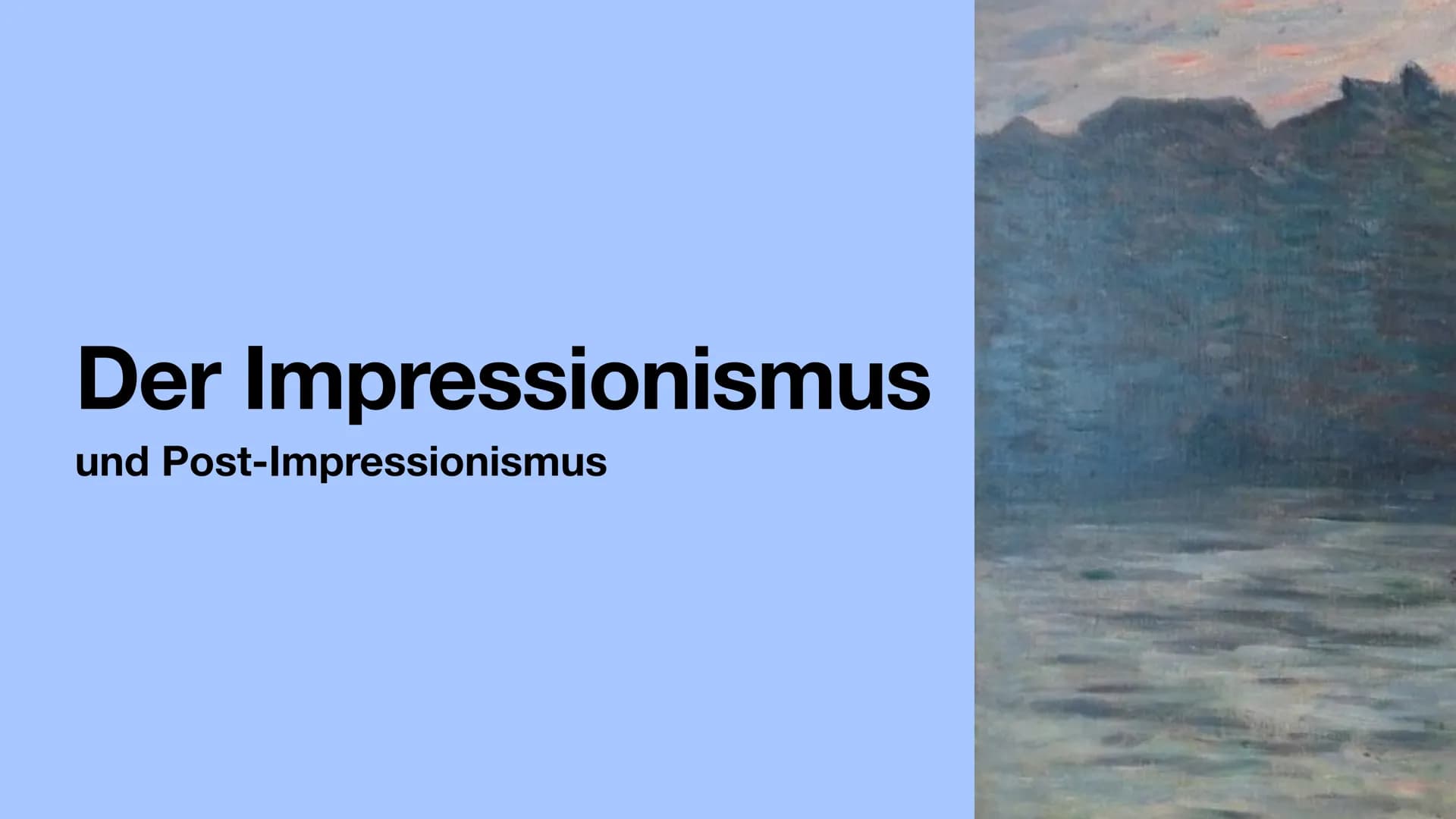 # Der Impressionismus

und Post-Impressionismus Sternennacht, Vincent van Gogh 1889 # Index

*   Impressionismus
*   Entstehung Impressionis