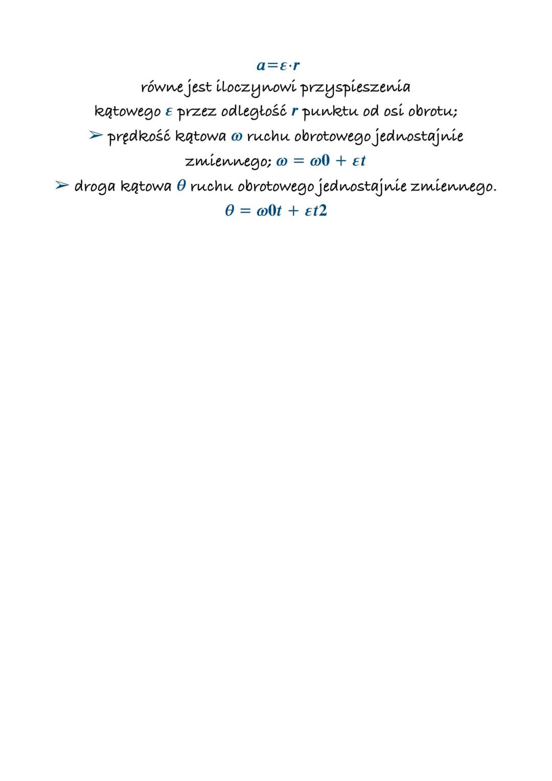 
<p>Ruchem obrotowym ciała nazywamy takí ruch, w którym torami wszystkich punktów ciała są okręgi współśrodkowe, a środkí tych okręgów leżą 