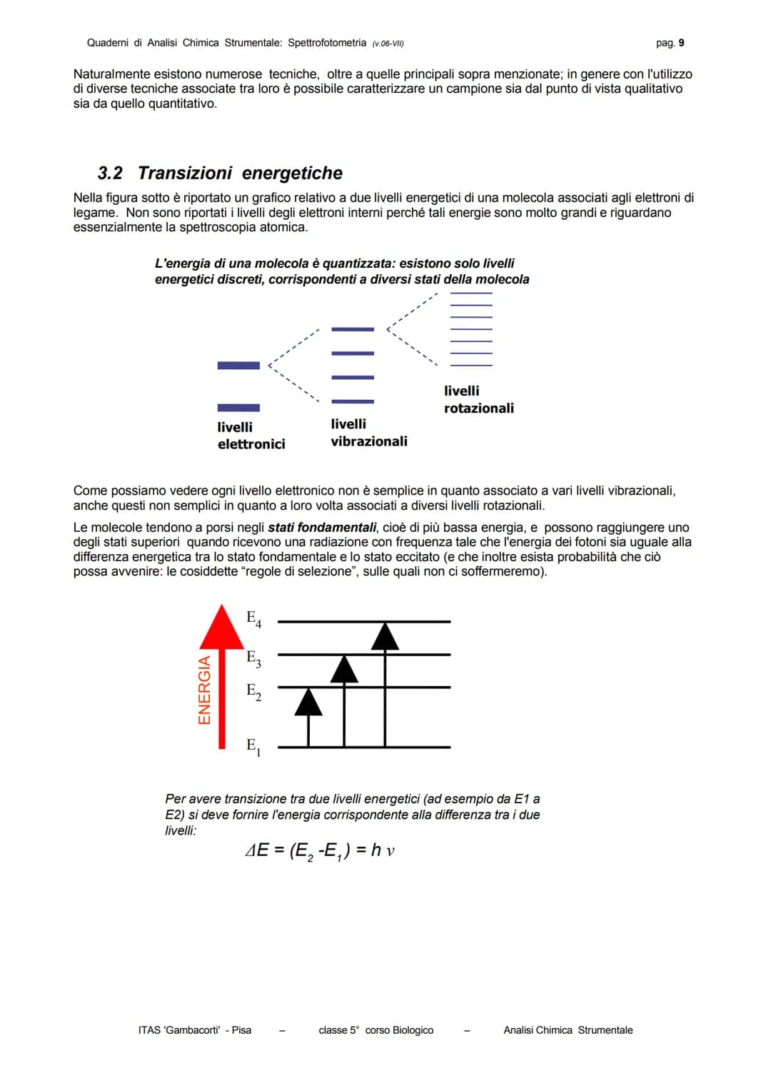 Quaderni di Analisi Chimica Strumentale: Spettrofotometria (v.06-VII)
pag. 3

La frequenza è una grandezza costante per ogni radiazione e ne