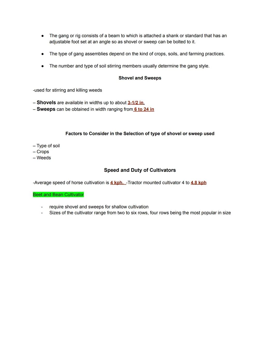 # CULTIVATION AND WEED CONTROL EQUIPMENT
Cultivation
-operation that requires some kind of tool that will stir the surface of the soil to a 