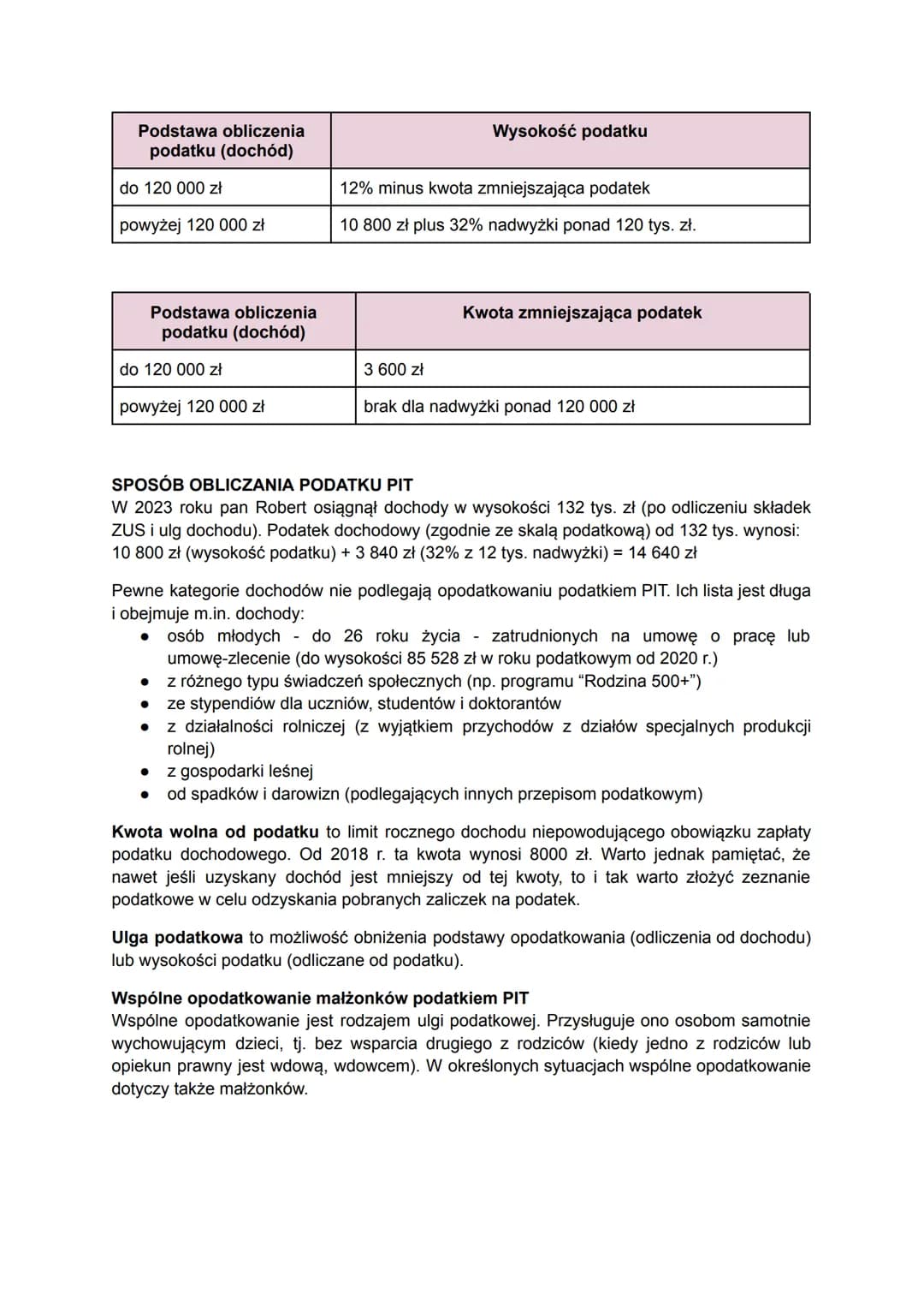 # IV. Podatki i ubezpieczenia

PODATKI (str. 104)

Podatki to obowiązkowe, bezzwrotne świadczenia pieniężne pobierane przez państwo lub
inne